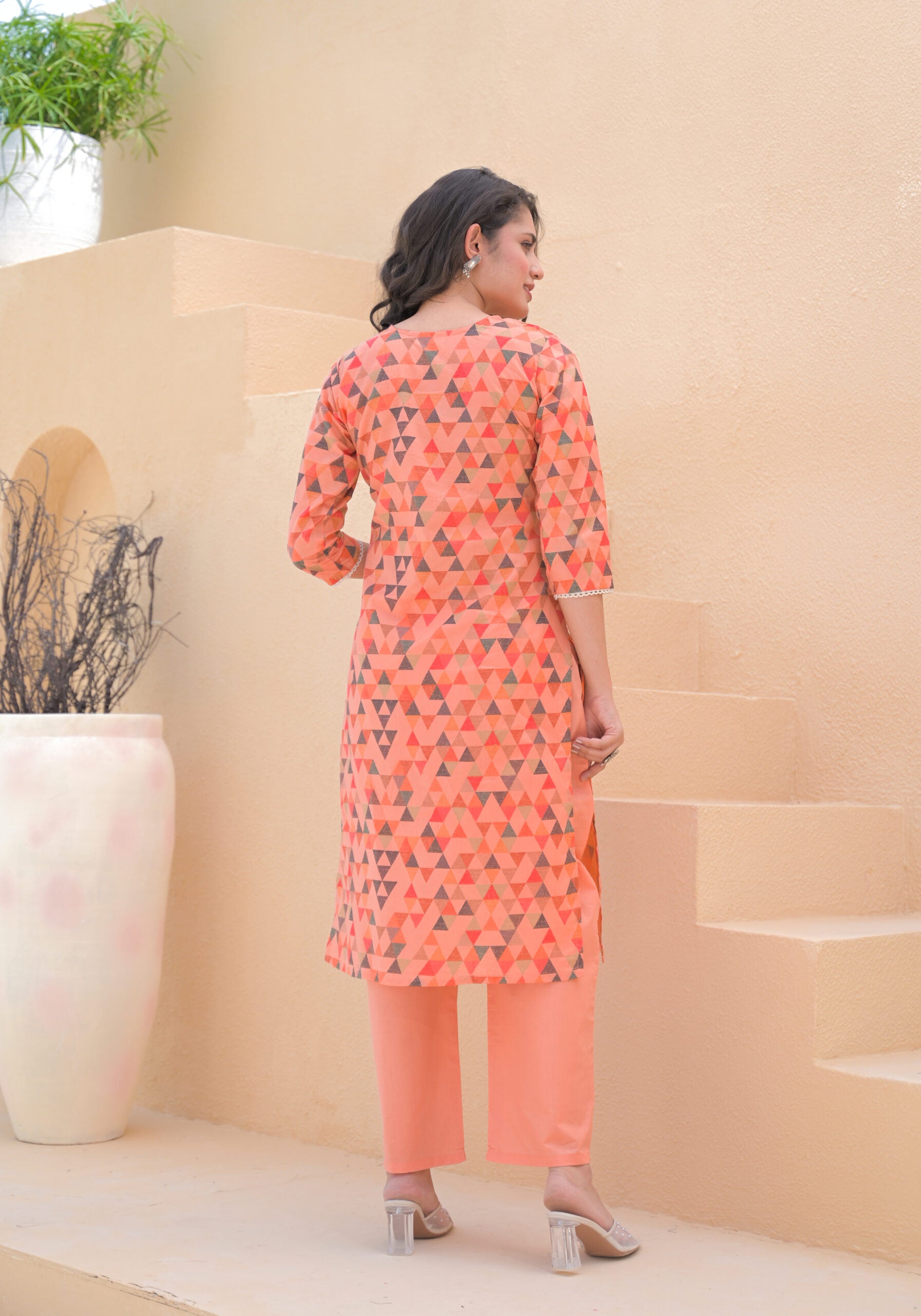 Label Khoj Women cotton kurta, trouser and dupptta set