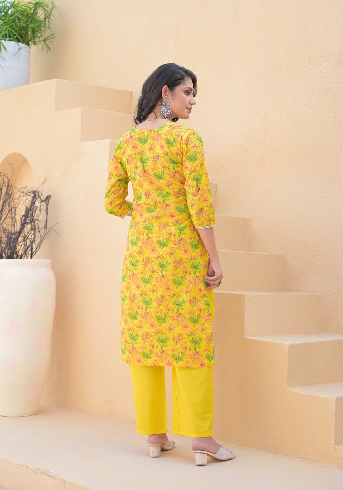 Label Khoj Women cotton kurta, trouser and dupptta set