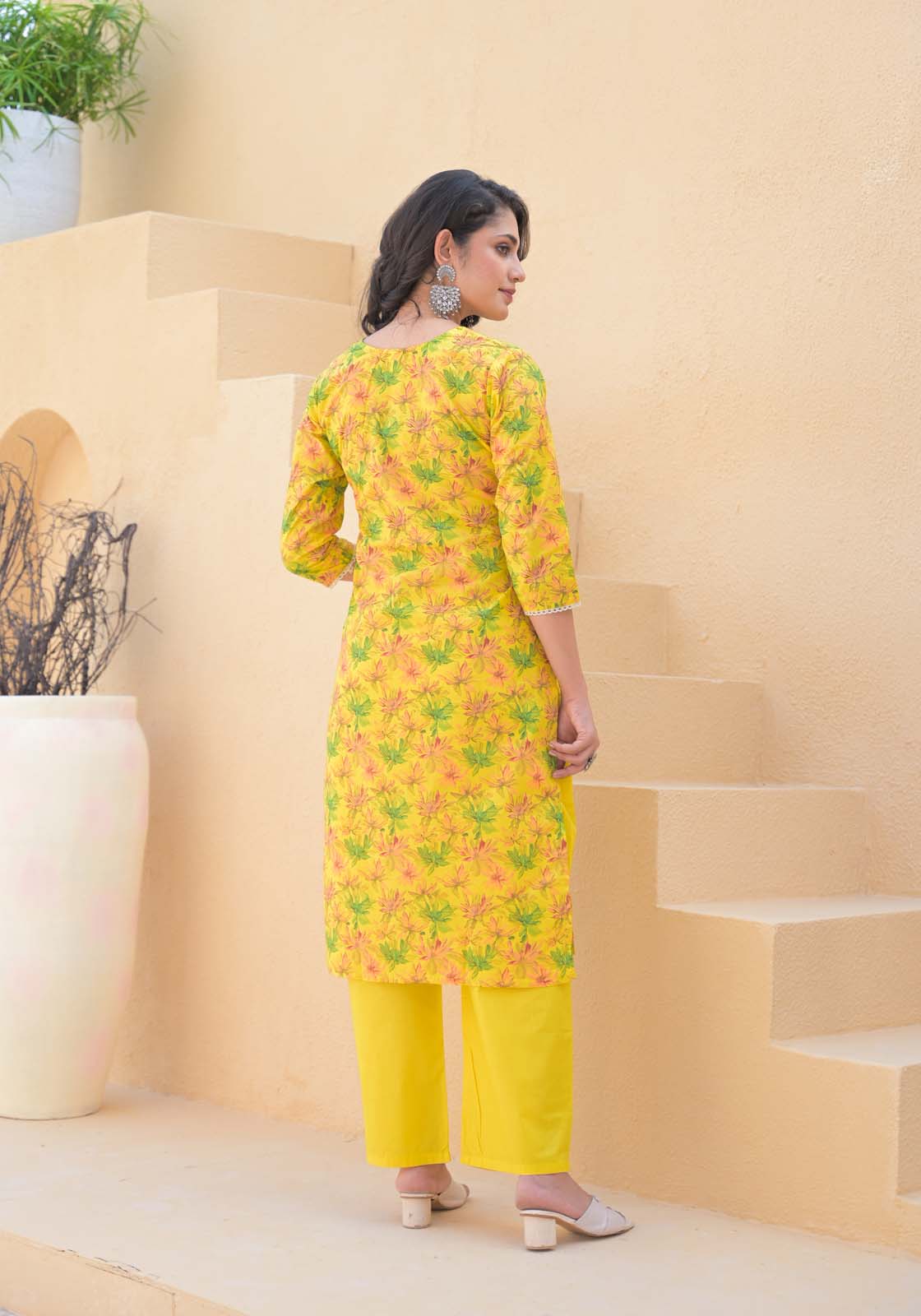 Label Khoj Women cotton kurta, trouser and dupptta set