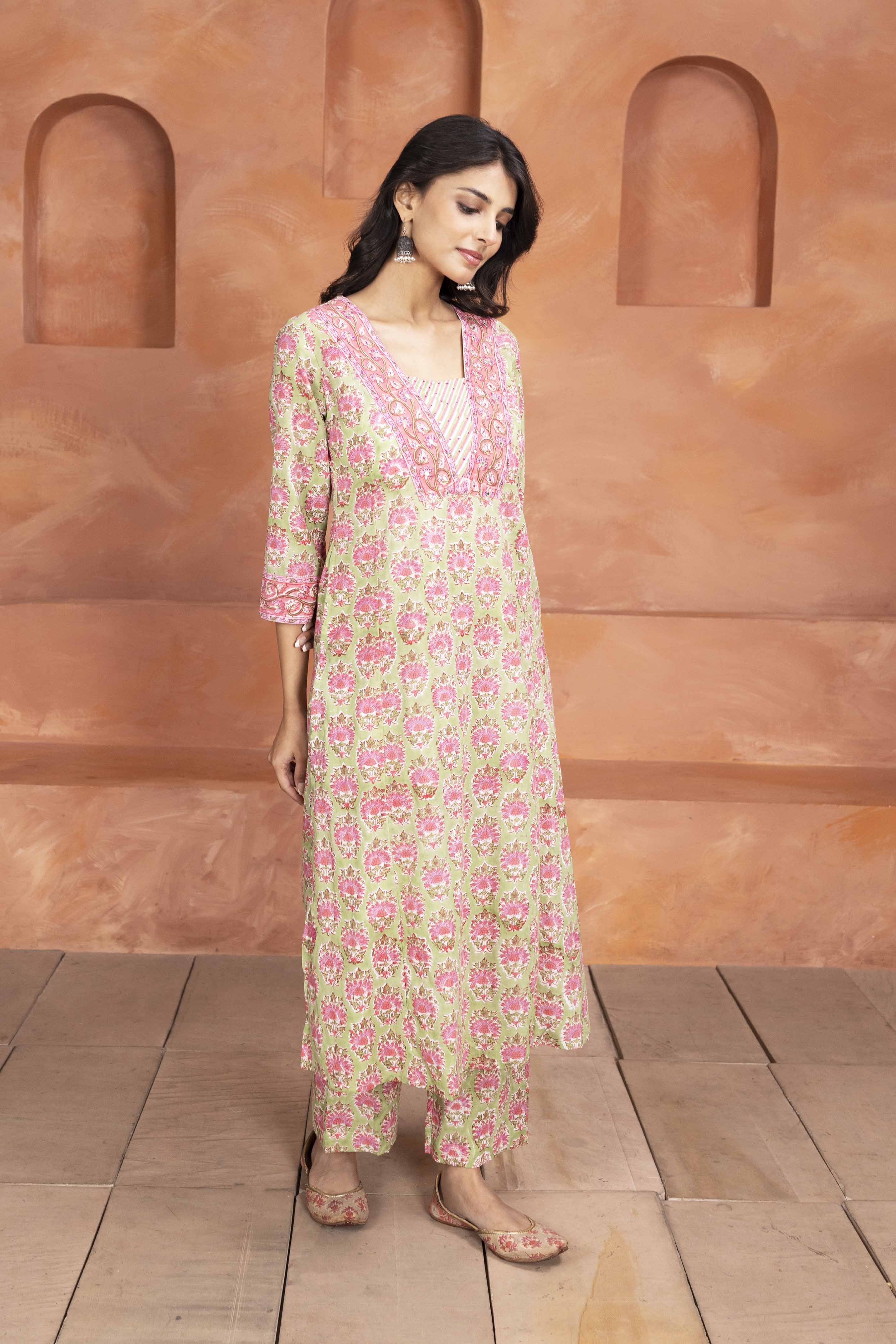 Sage Green and Pink 3 Piece Set