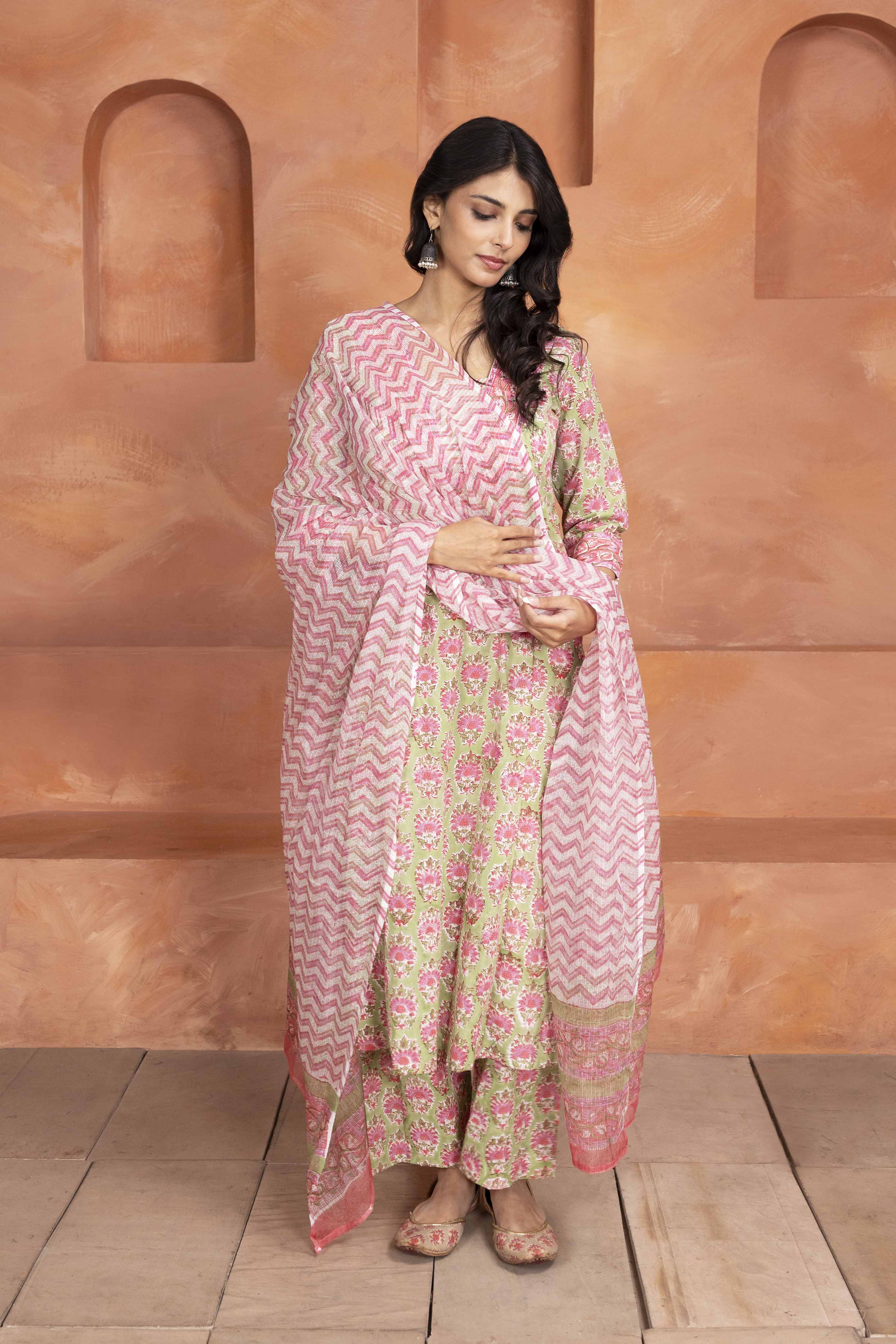 Sage Green and Pink 3 Piece Set