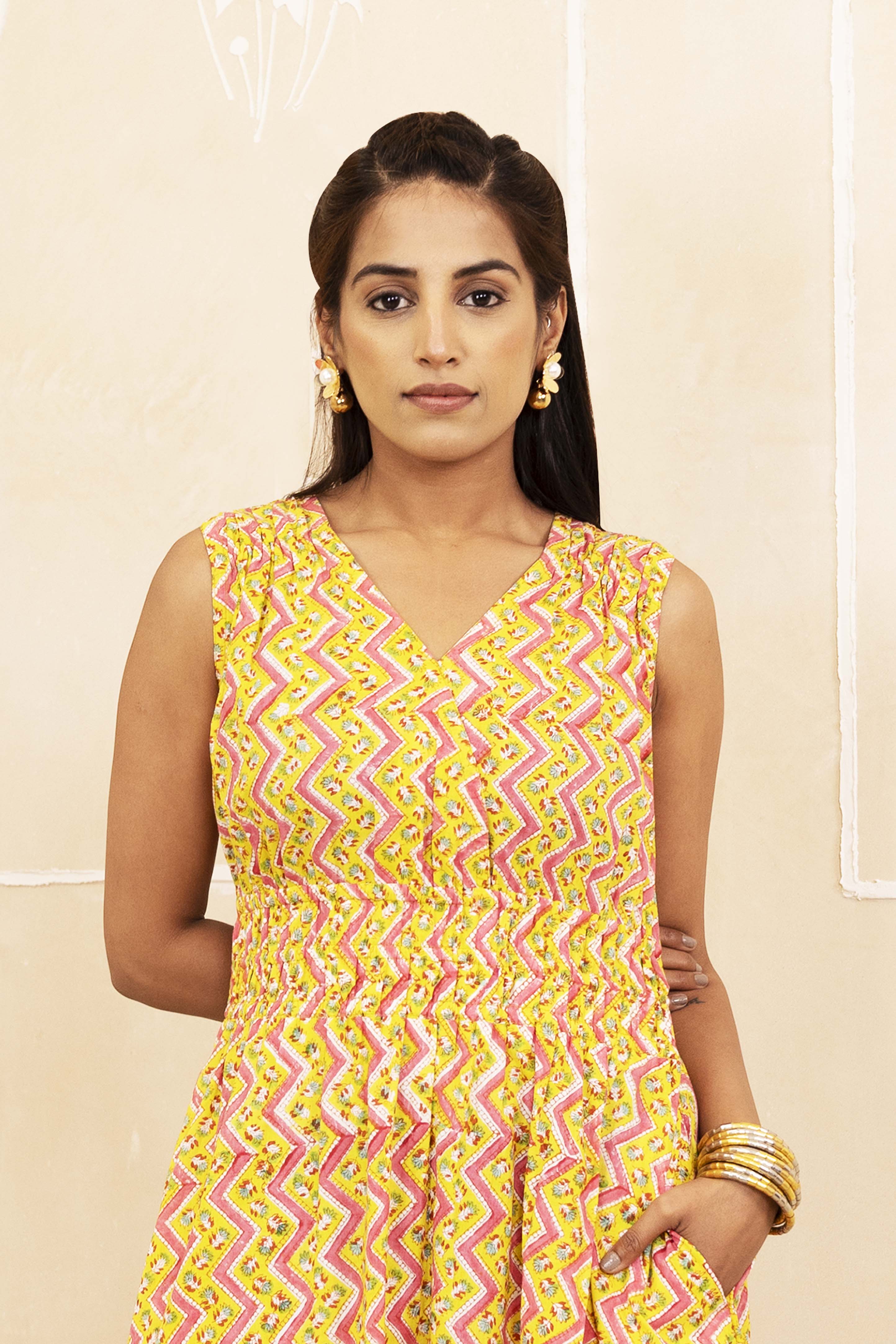 Yellow Tiered Dress