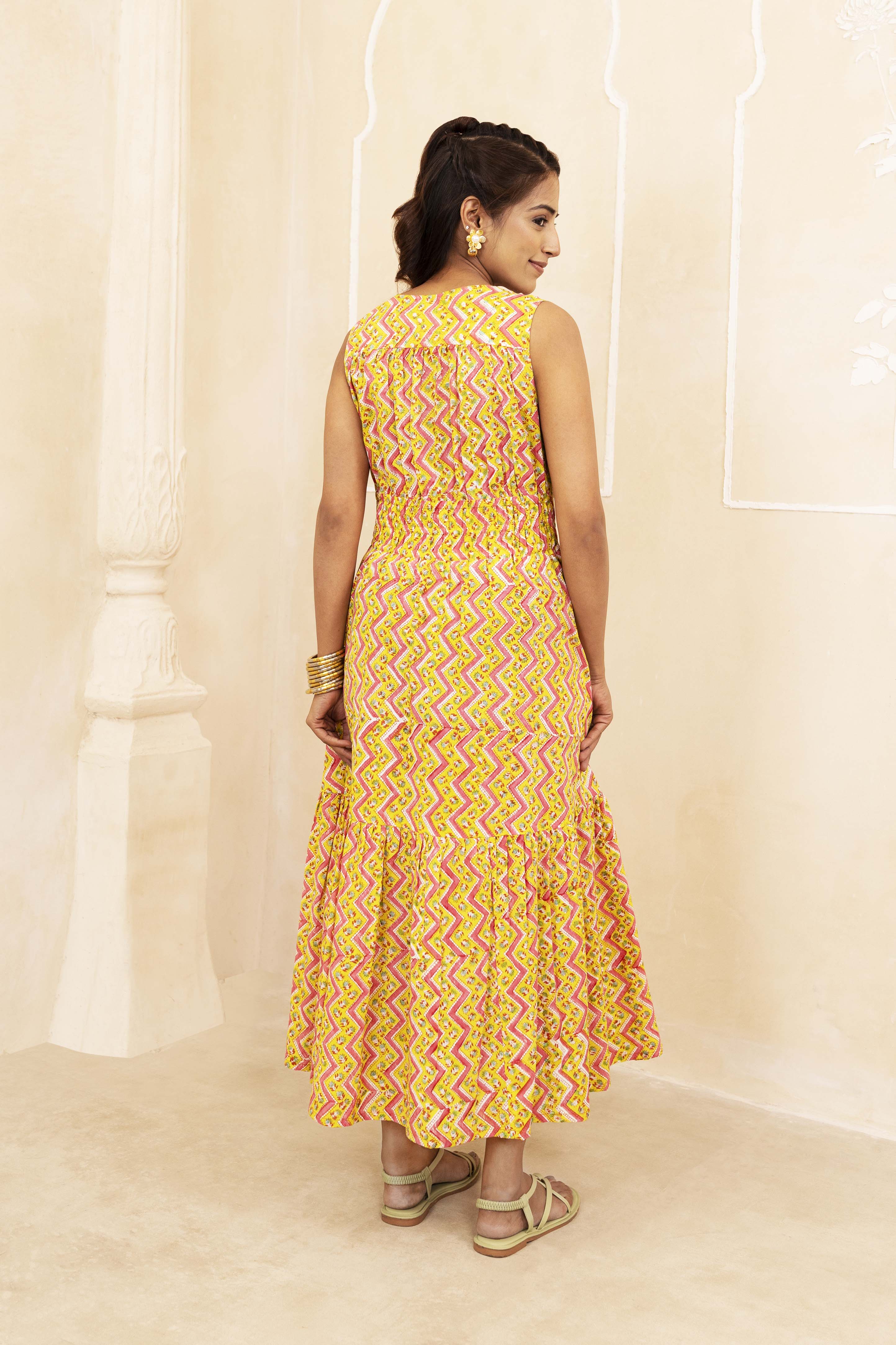 Yellow Tiered Dress
