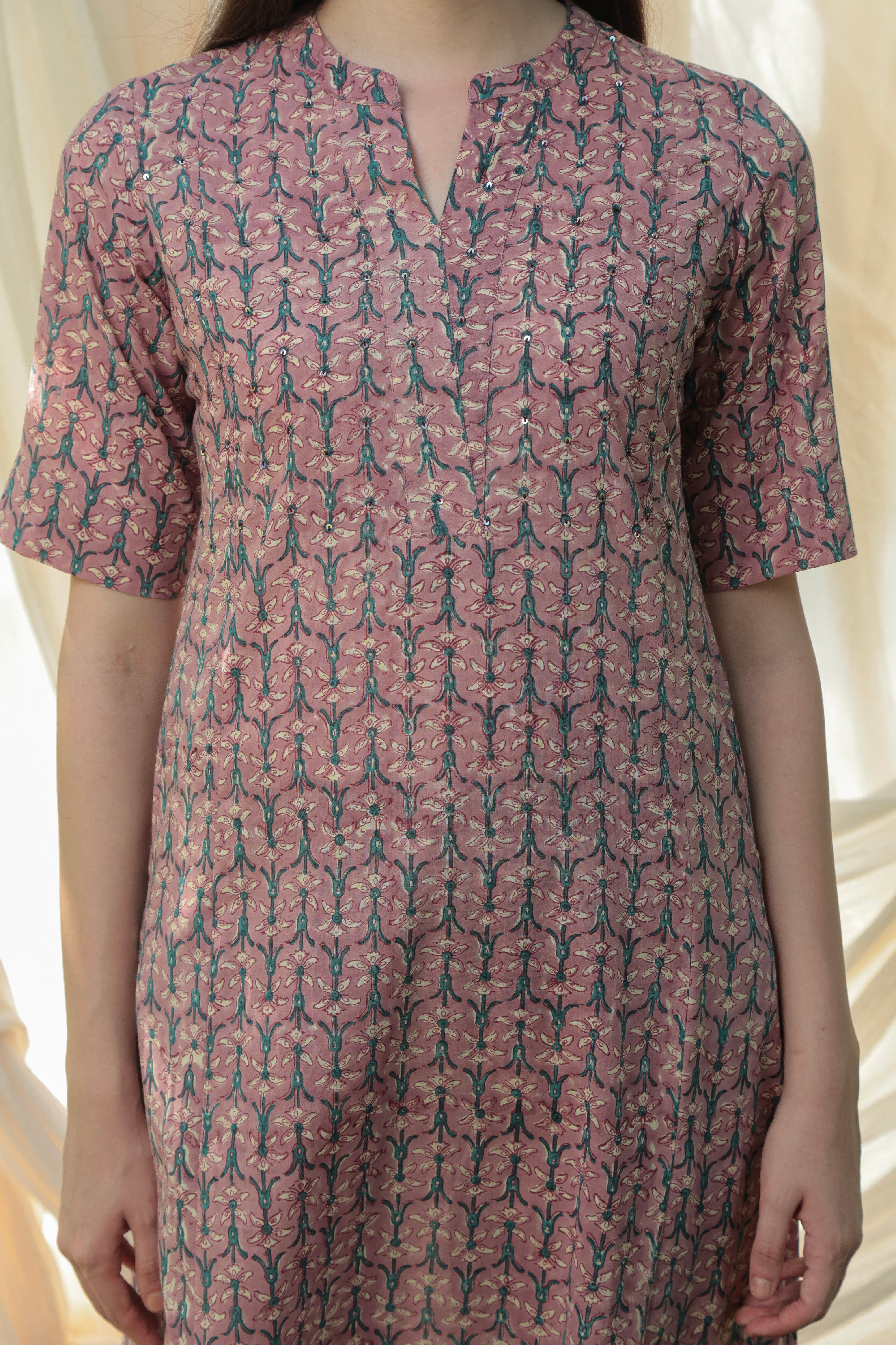 Shuddhi Mauve kurta pant set