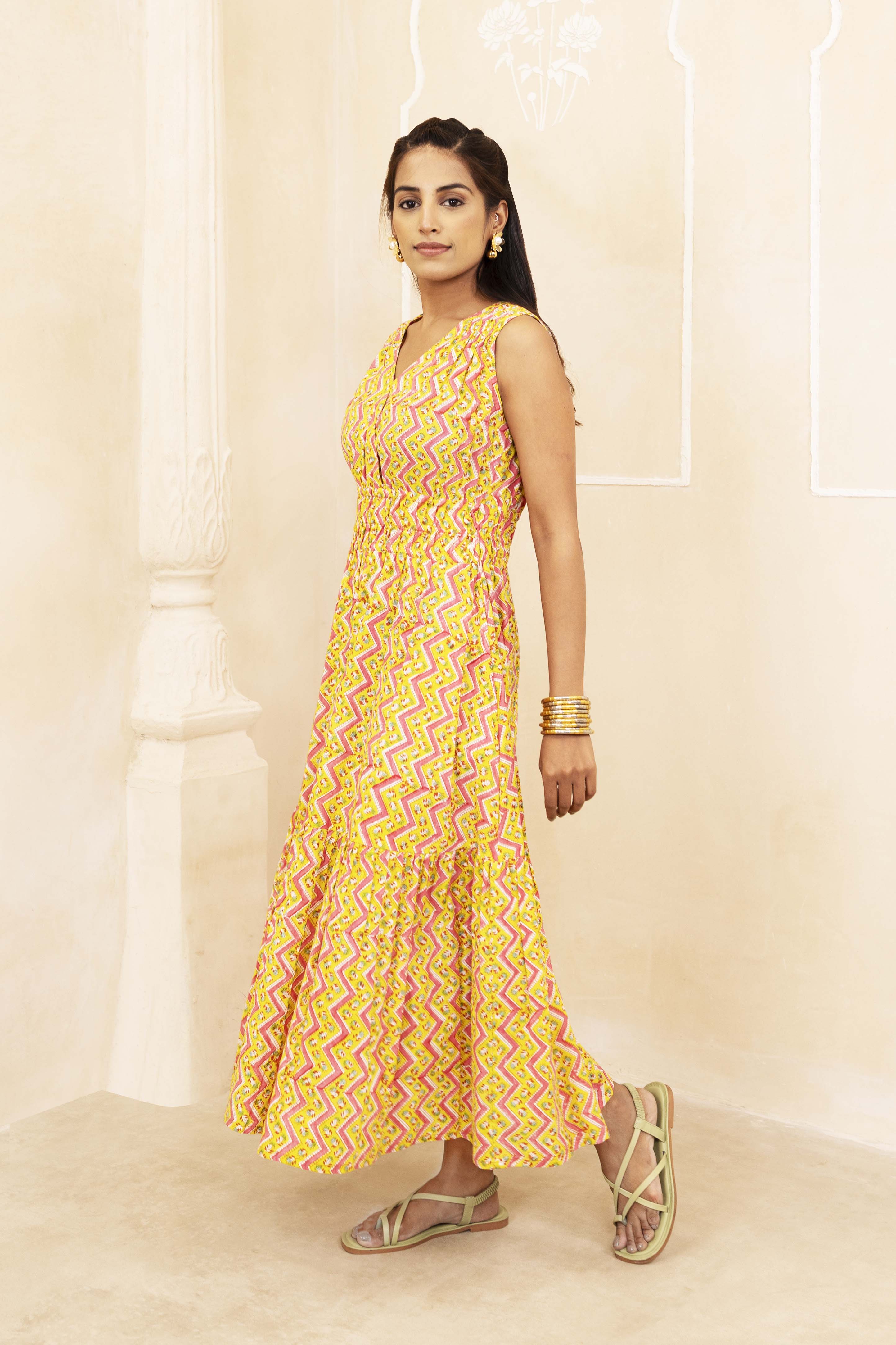 Yellow Tiered Dress