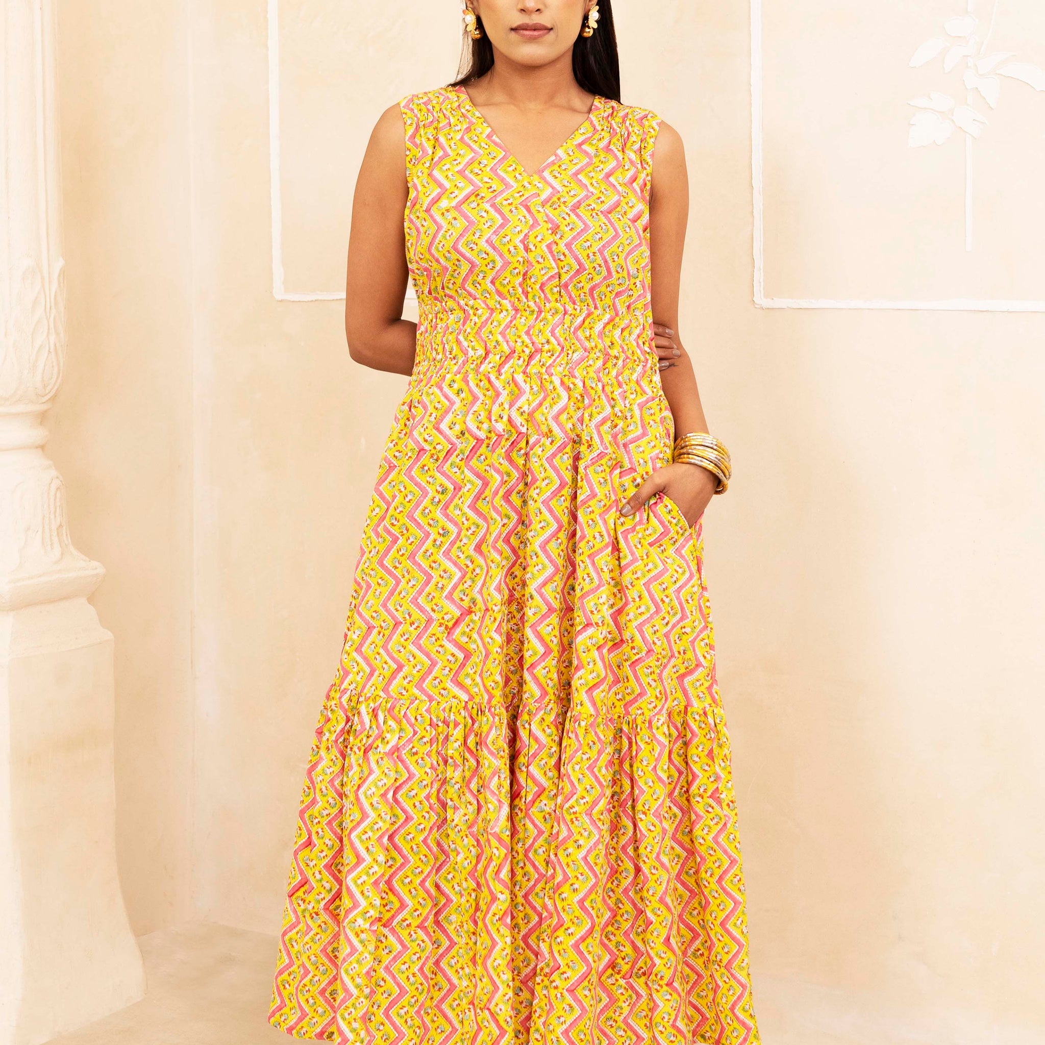 Yellow Tiered Dress