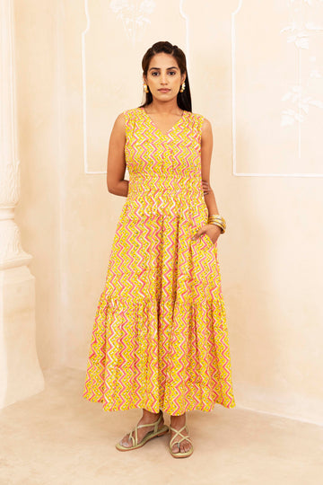 Yellow Tiered Dress
