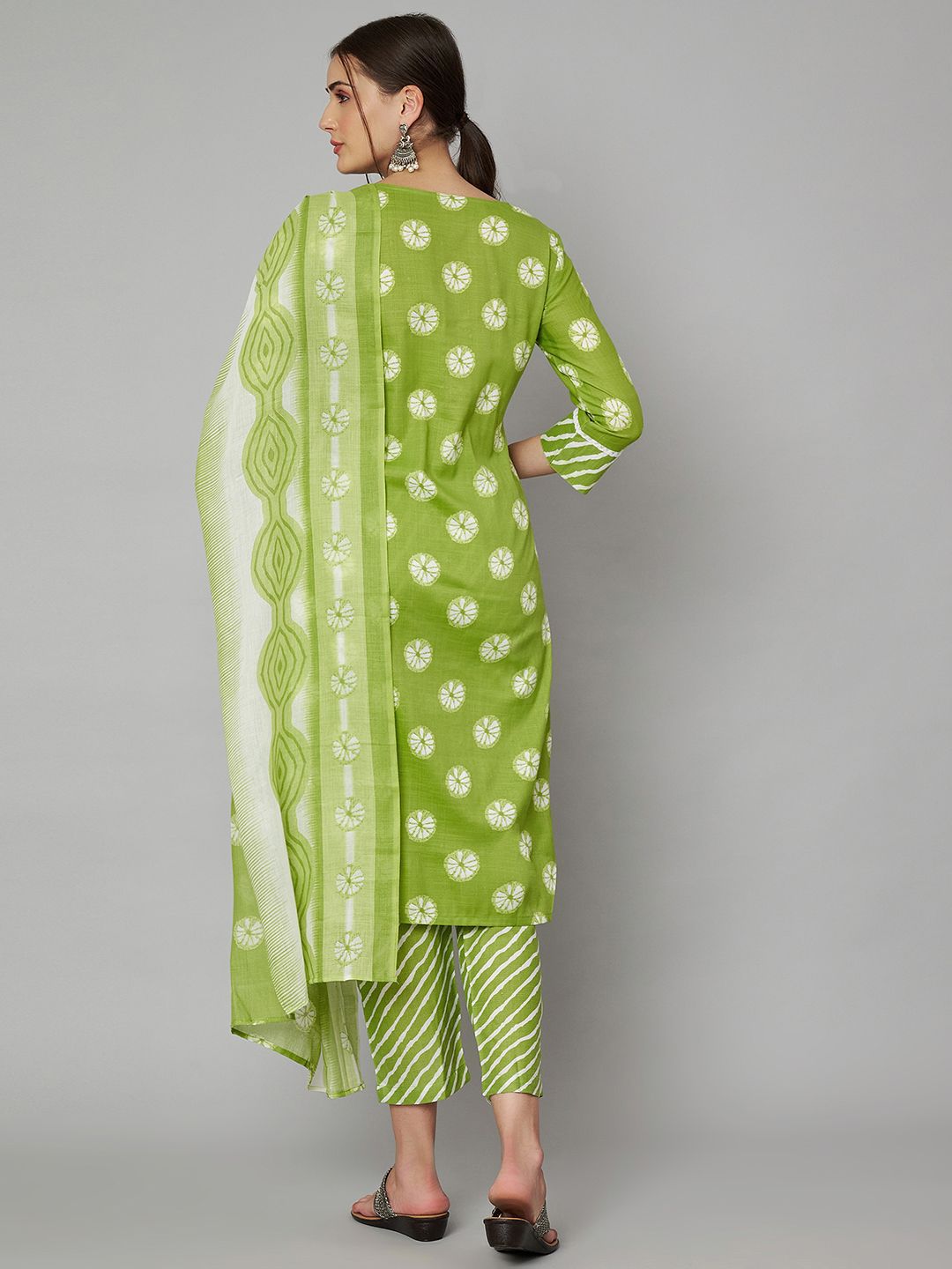 Label Khoj Women Cotton slub kurta, trouser and dupptta set