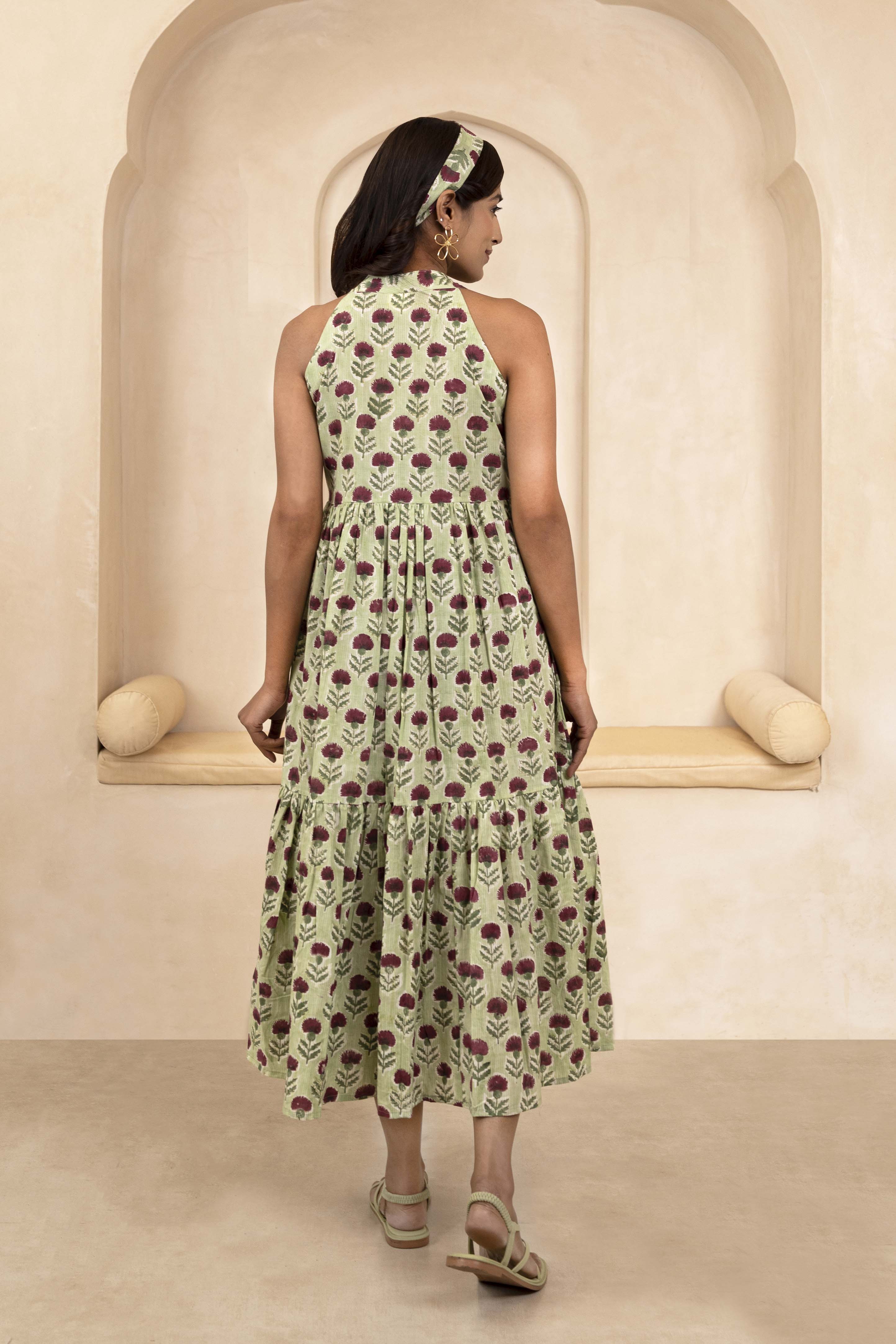 Mint Green Halter Neck Dress