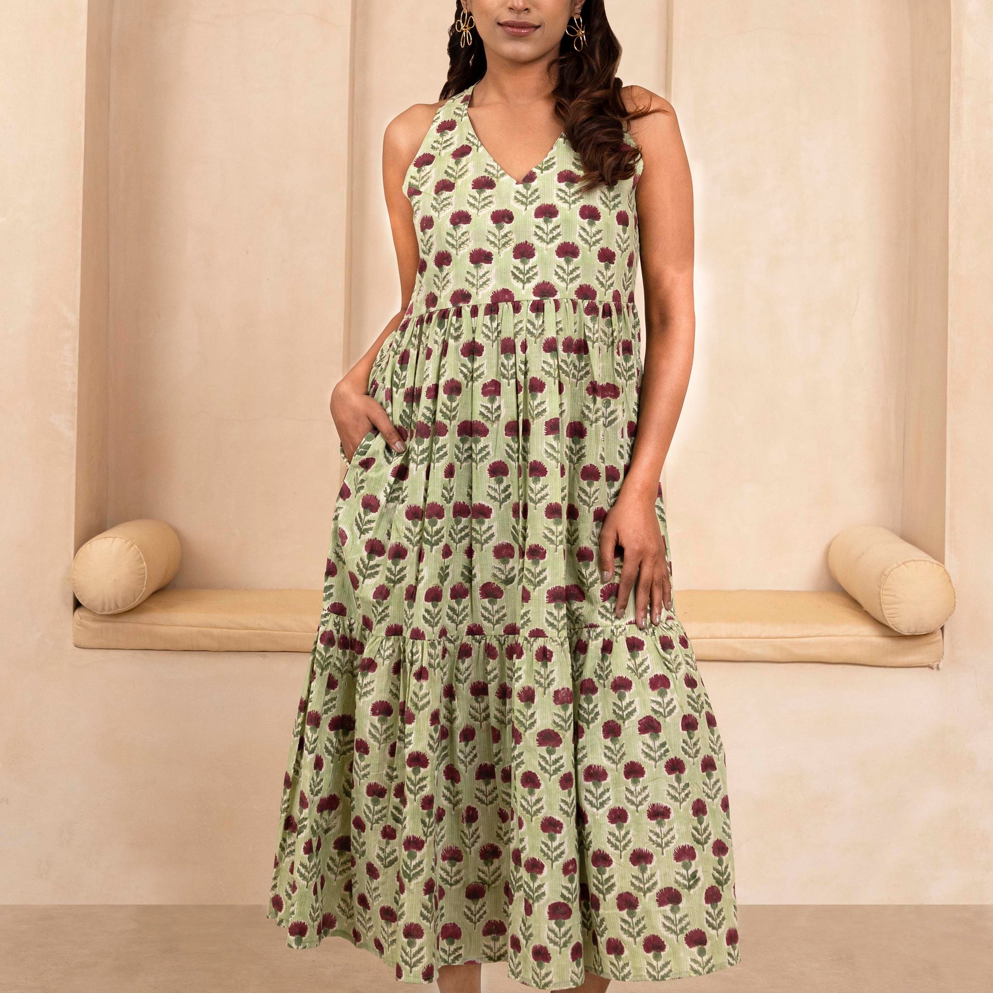 Mint Green Halter Neck Dress