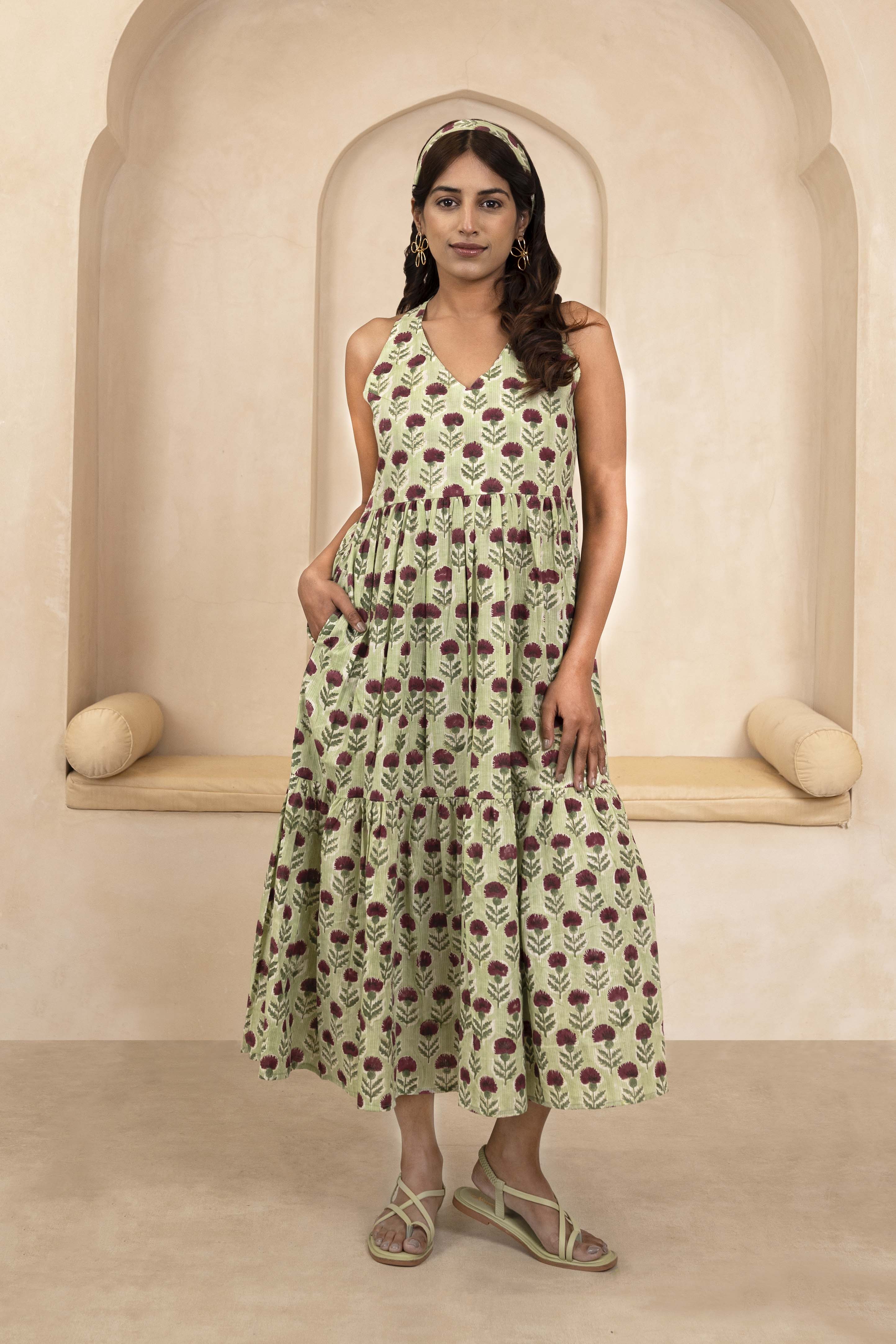 Mint Green Halter Neck Dress