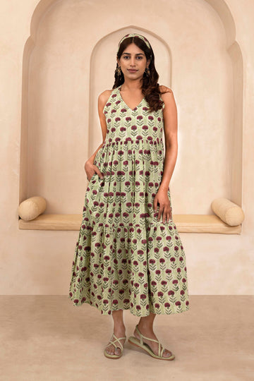 Mint Green Halter Neck Dress