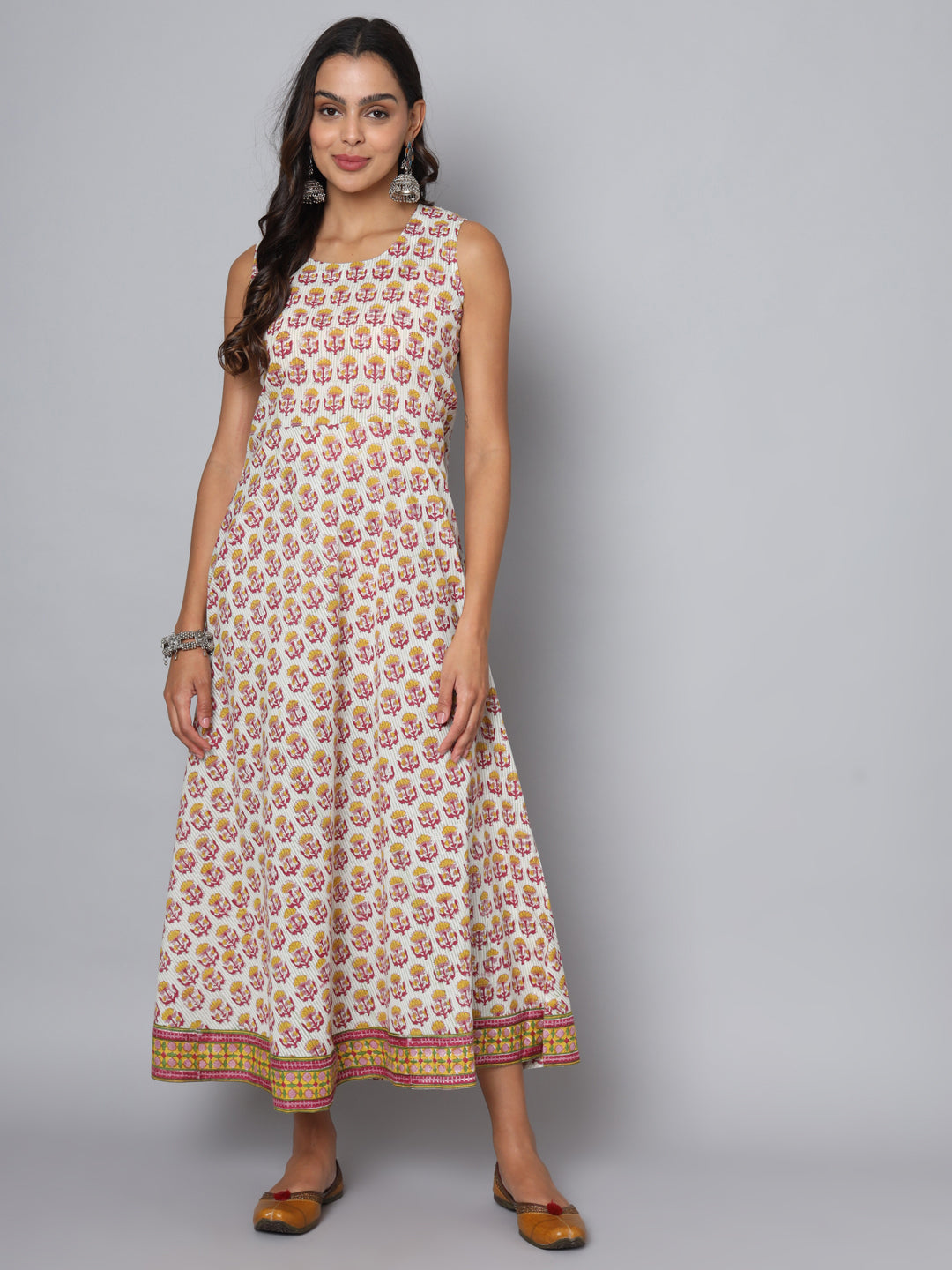 Shuddhi Yellow and Pink Double Dress