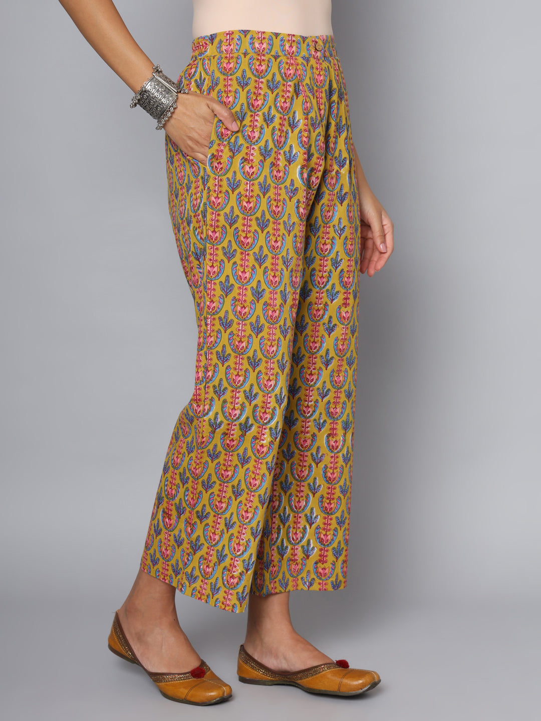 Shuddhi Mustard and blue cord set