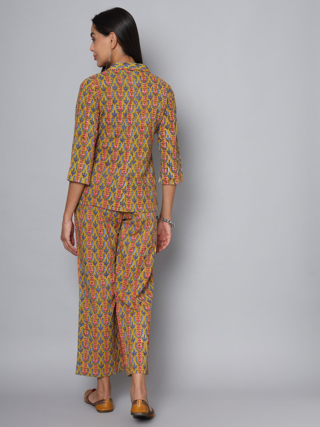 Shuddhi Mustard and blue cord set