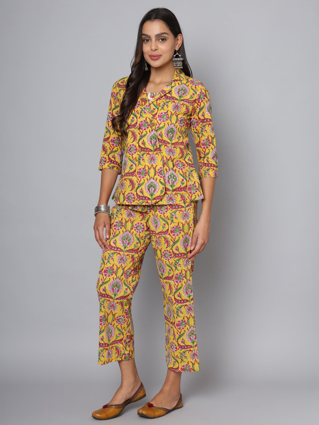 Shuddhi yellow and pink cord set