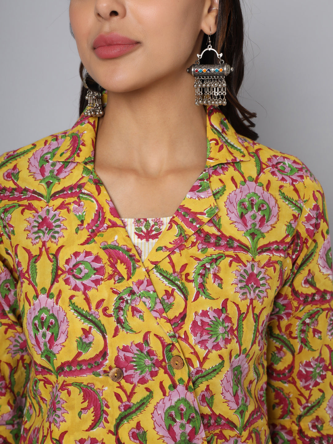 Shuddhi yellow and pink cord set