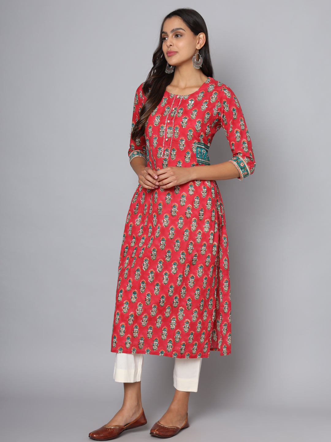 Shuddhi Pink and Green Kurta