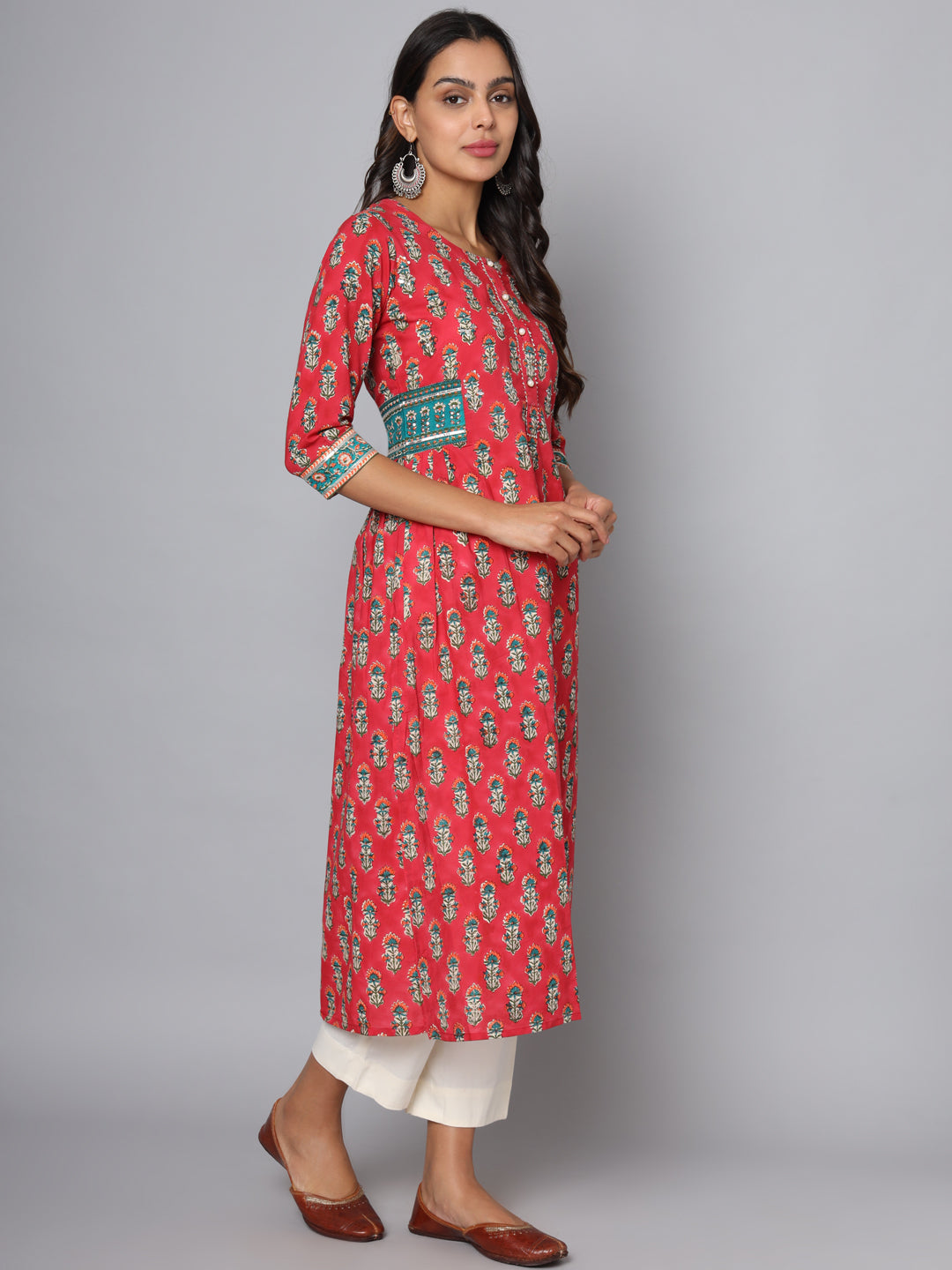 Shuddhi Pink and Green Kurta