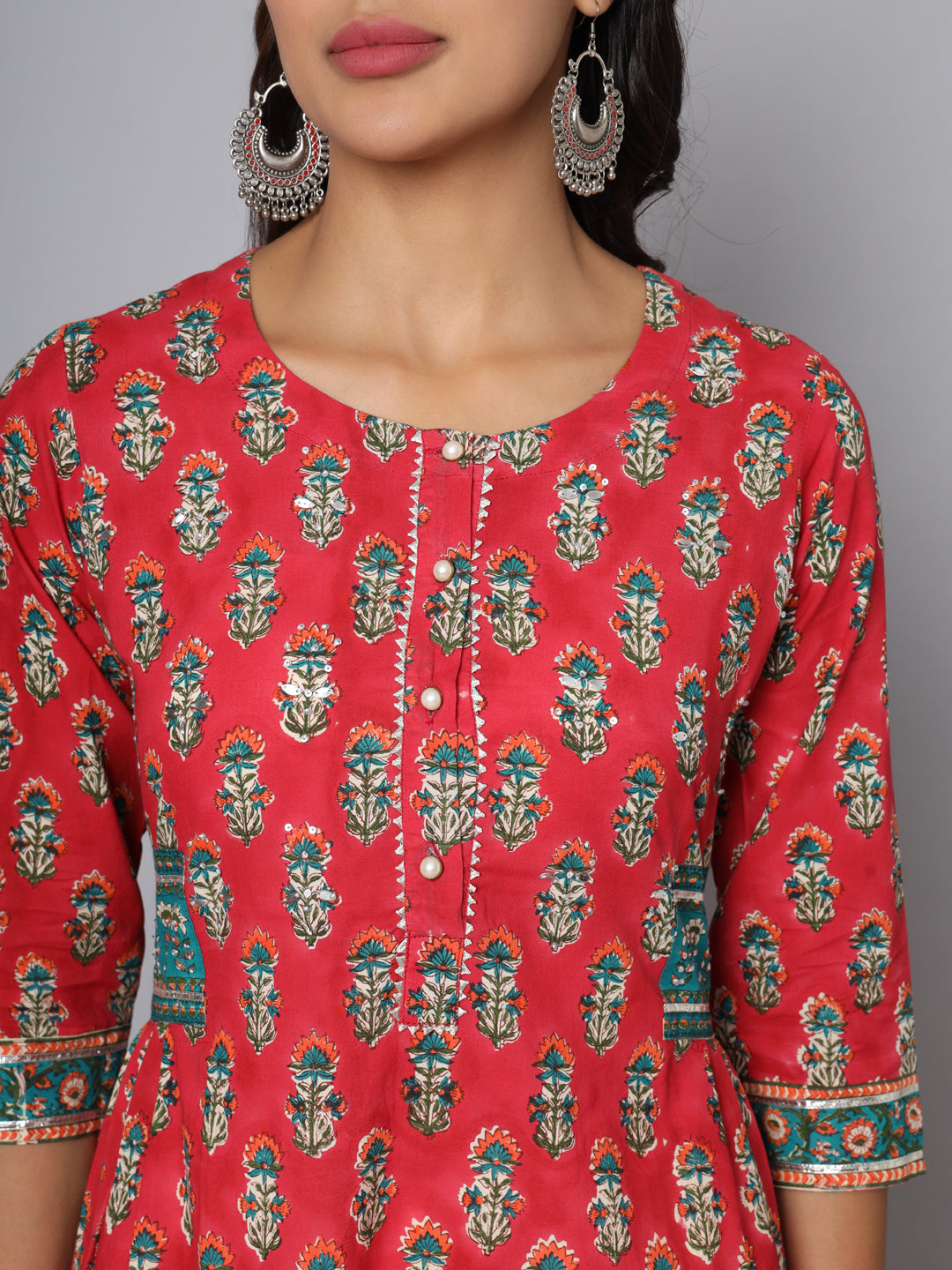 Shuddhi Pink and Green Kurta