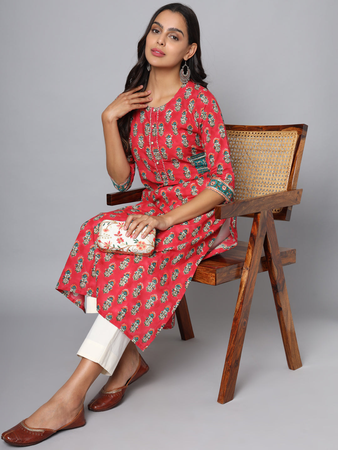 Shuddhi Pink and Green Kurta
