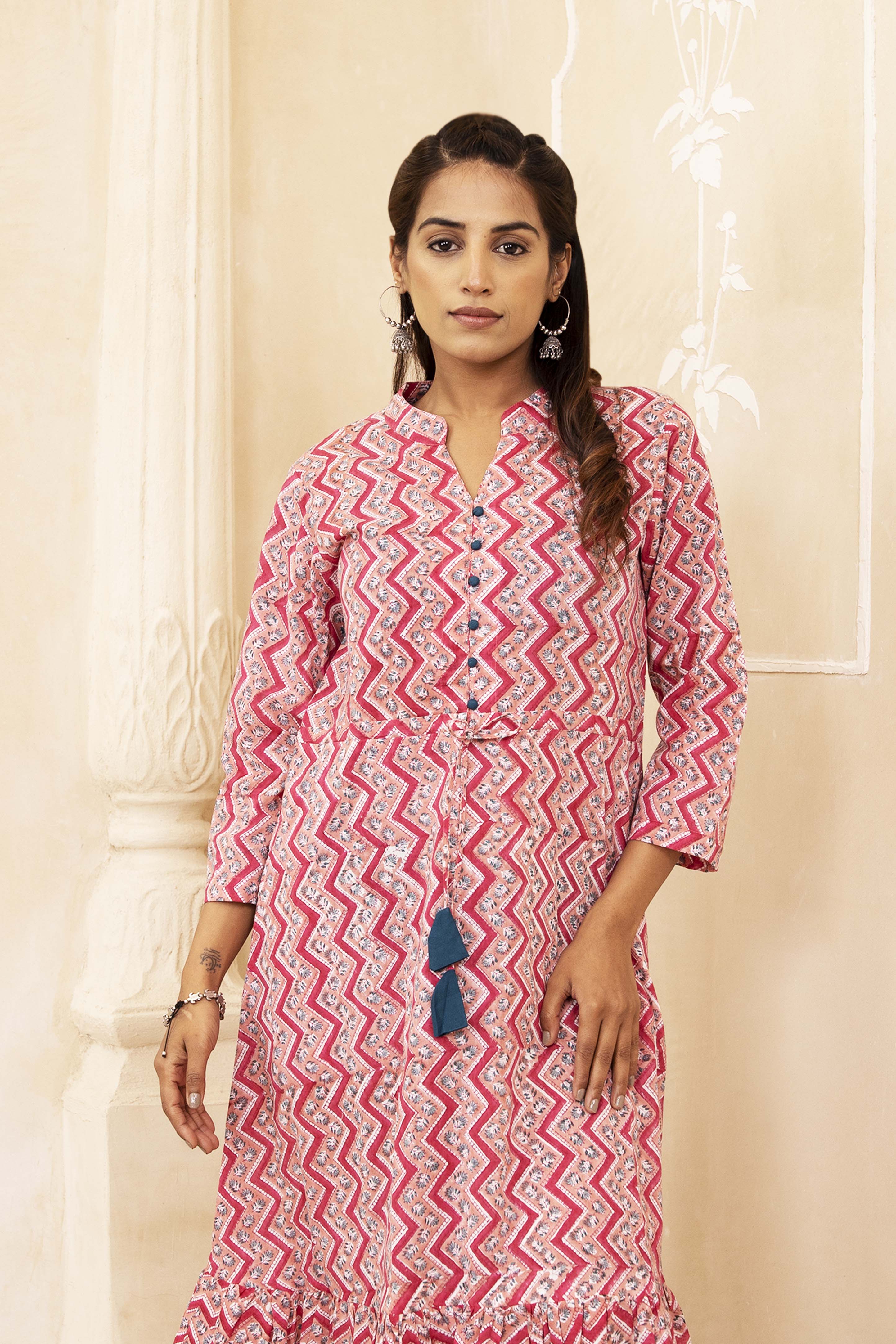 Peach Tassel Dress