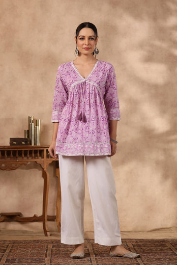 Shuddhi pink and purple top