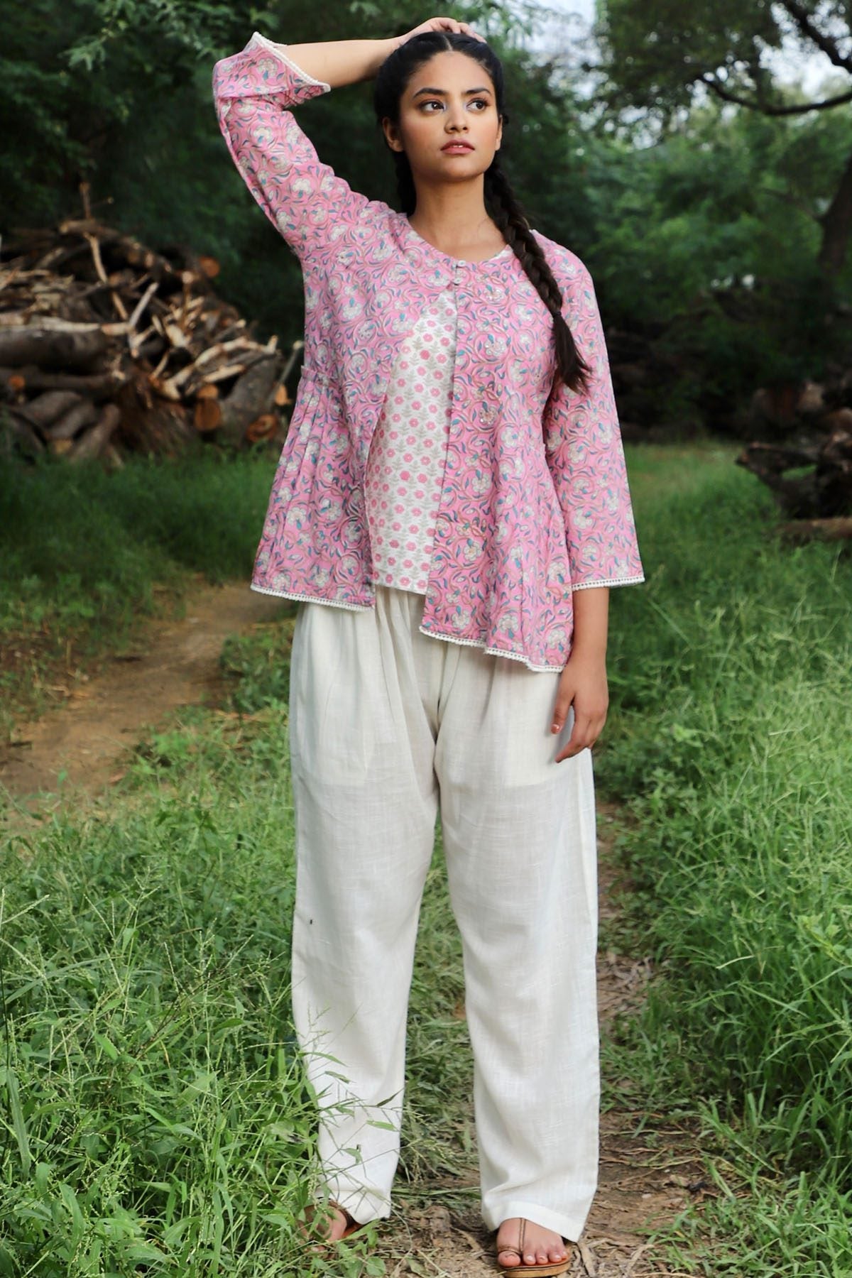 Shuddhi Pink And Violet Double Top