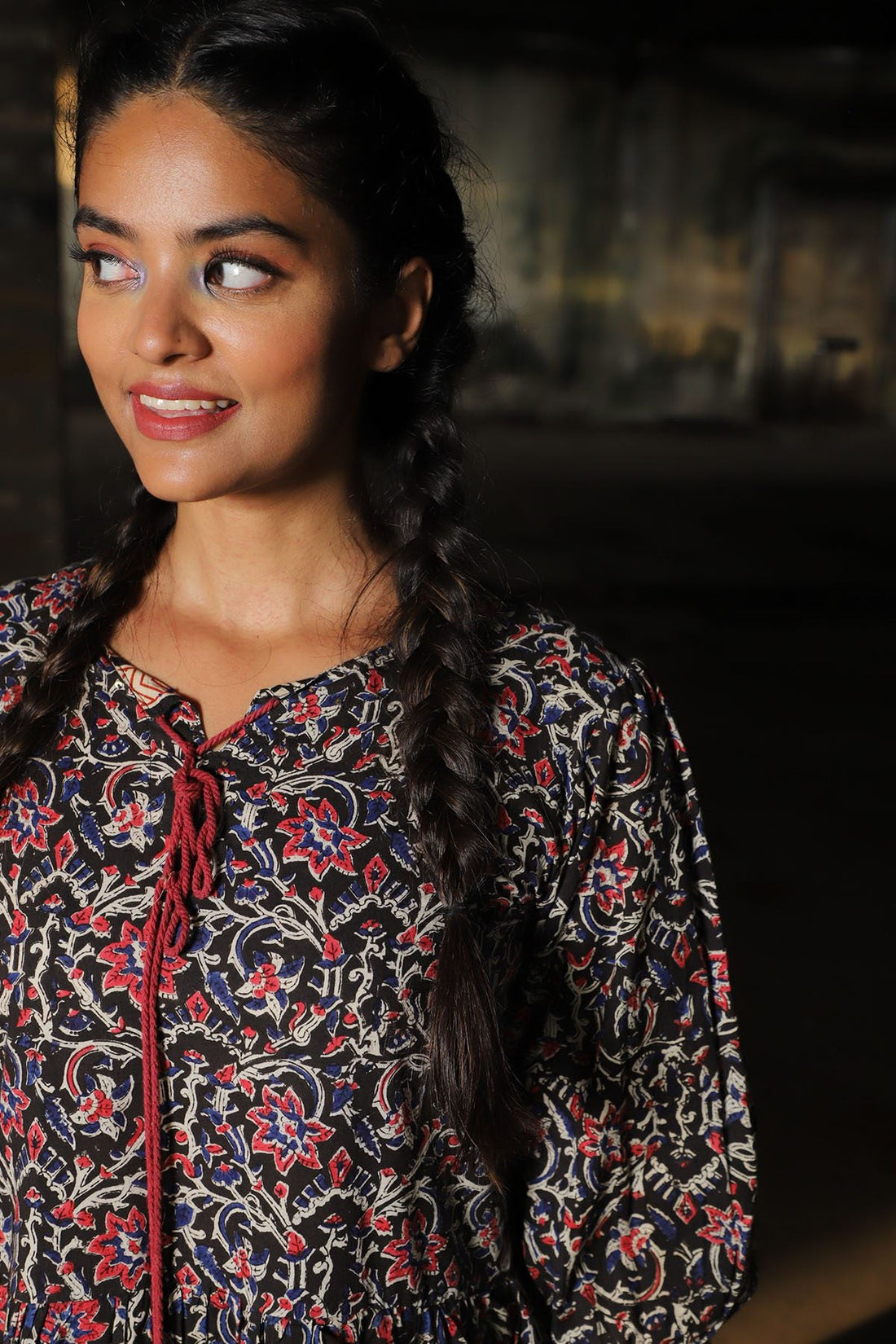 Shuddhi Kalamkari And Beige Top