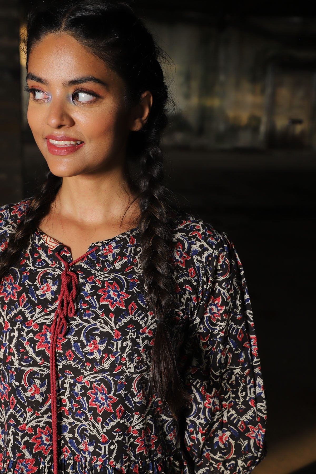 Shuddhi Kalamkari And Beige Top