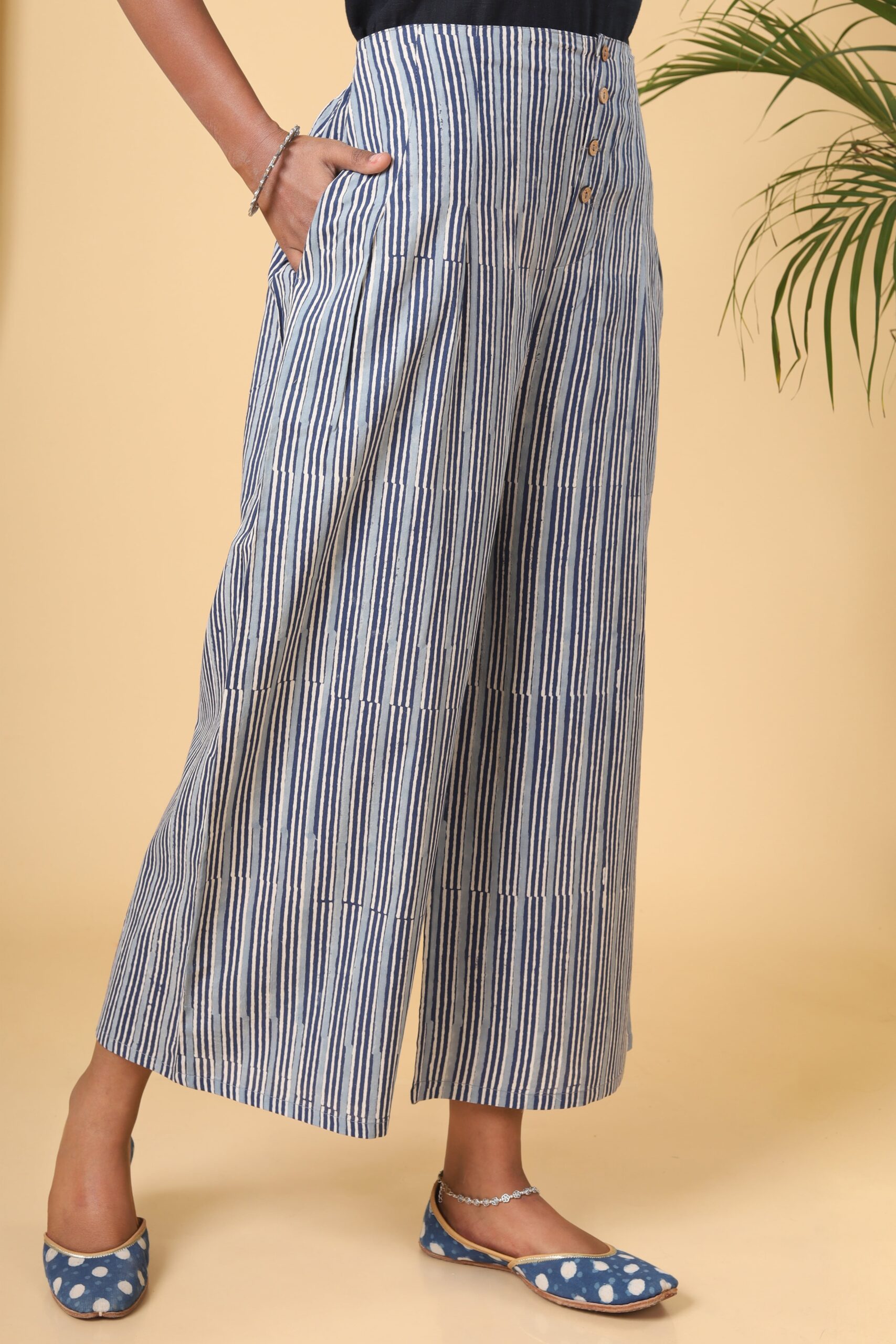 Stone Blue with Aegon Blue Stripes Culottes
