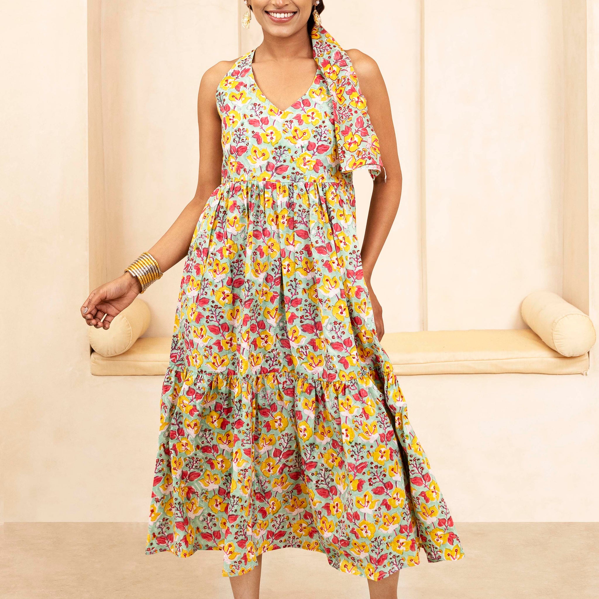 Mint Green Halter Neck Dress