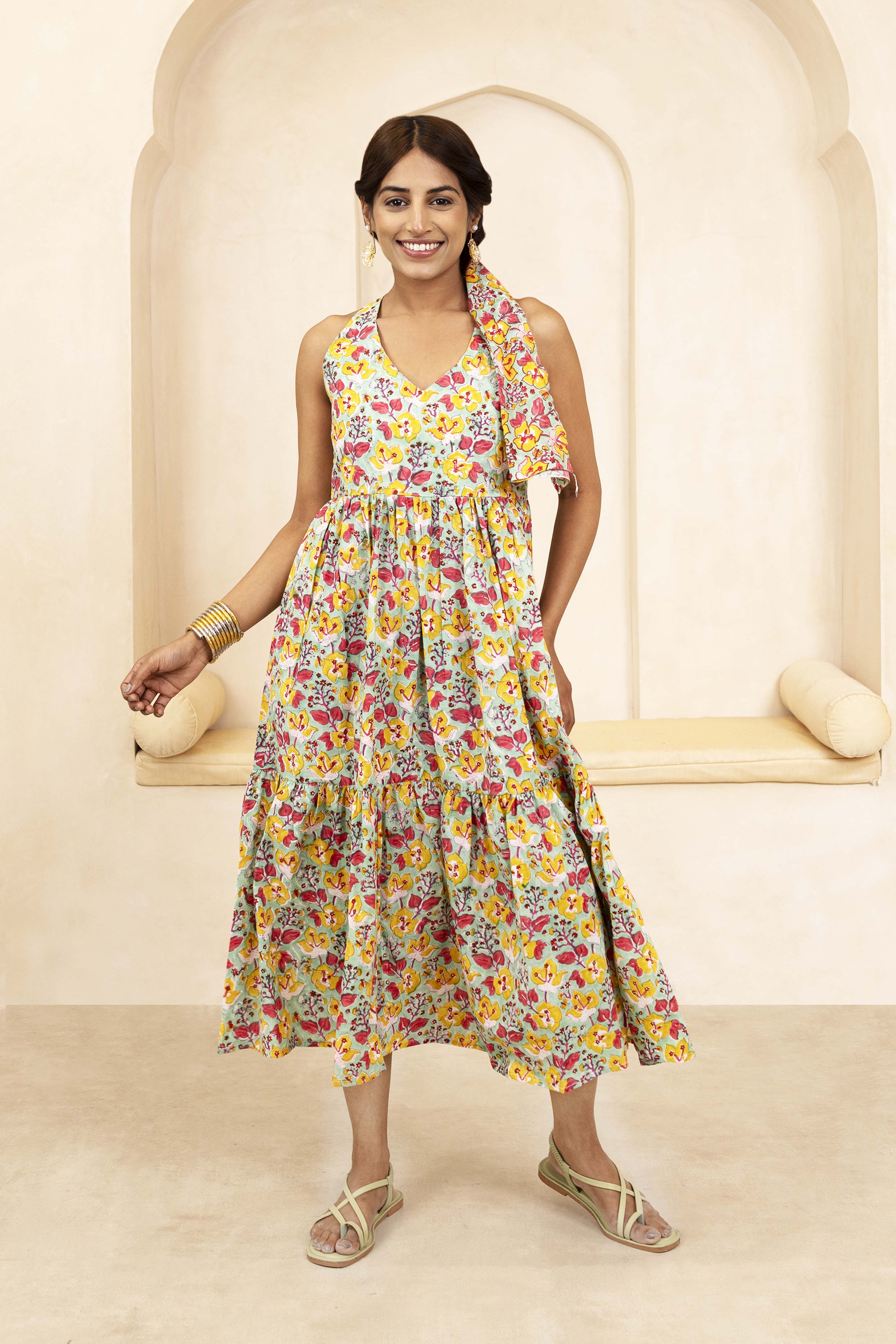 Mint Green Halter Neck Dress
