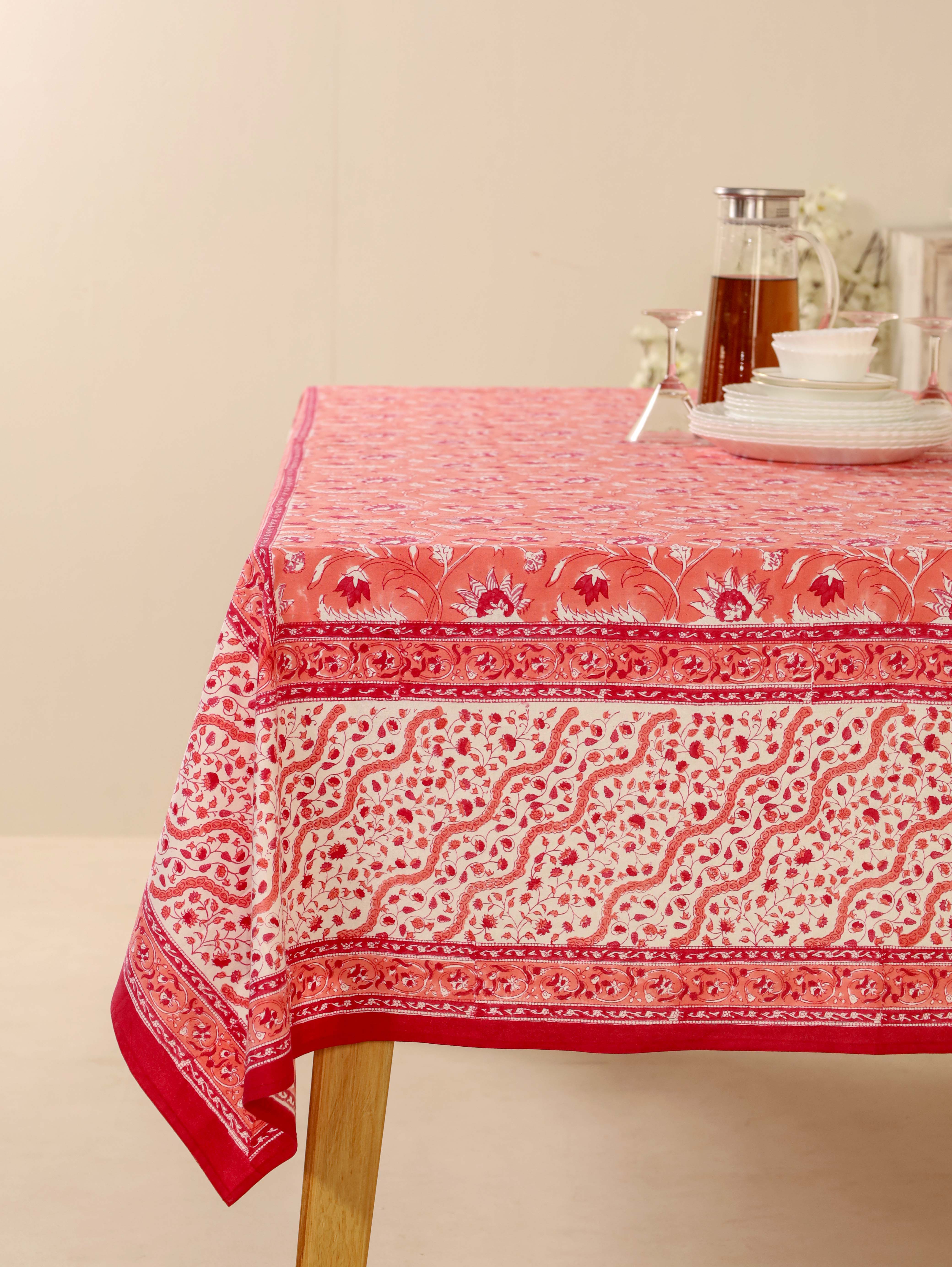 Peach and Red Table Cover