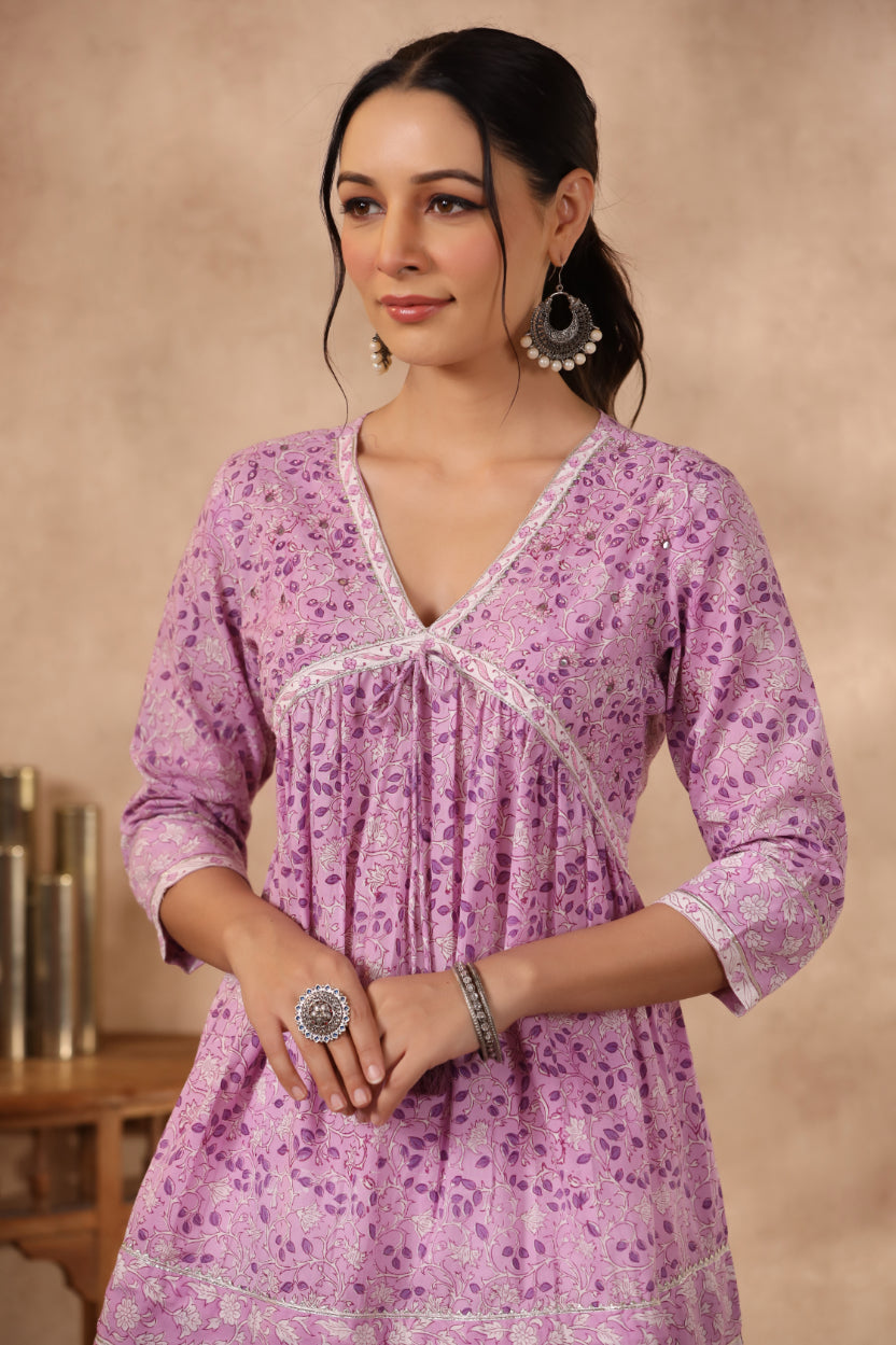 Shuddhi pink and purple top