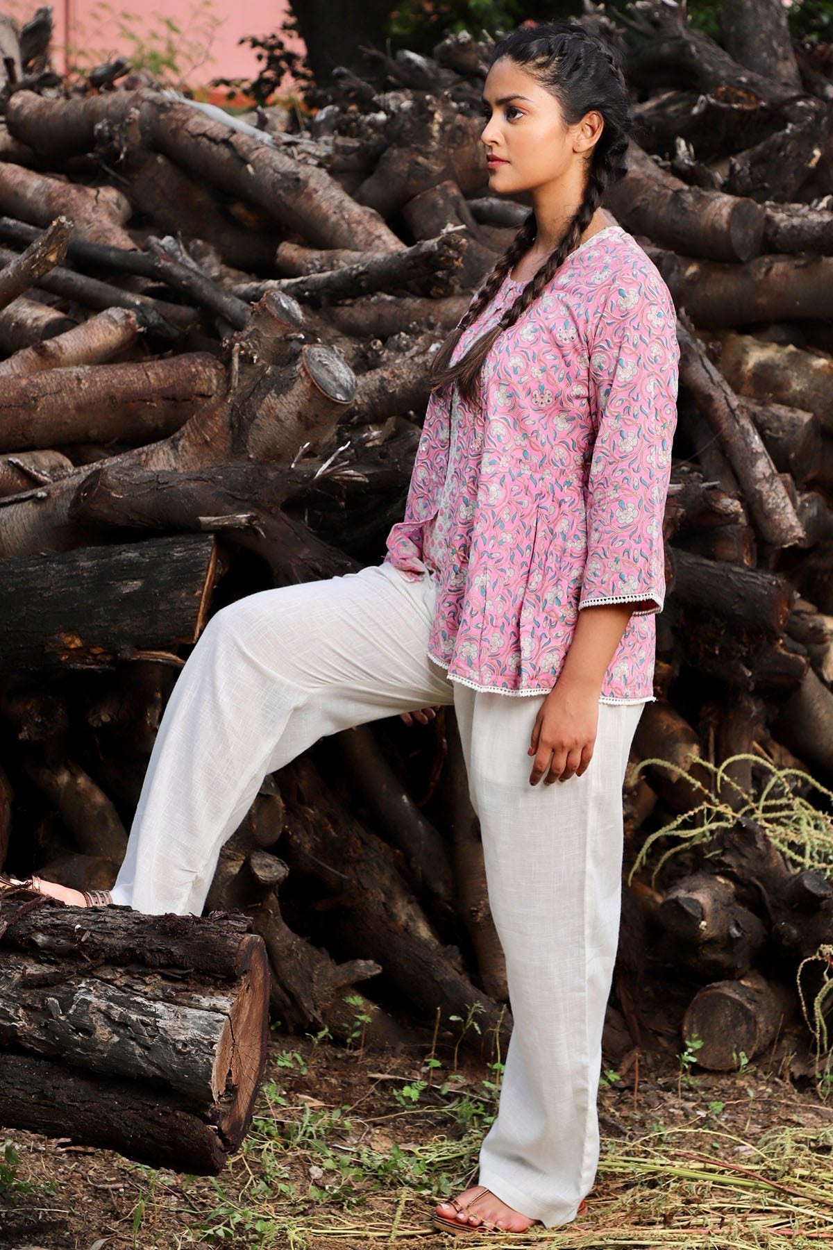 Shuddhi Pink And Violet Double Top