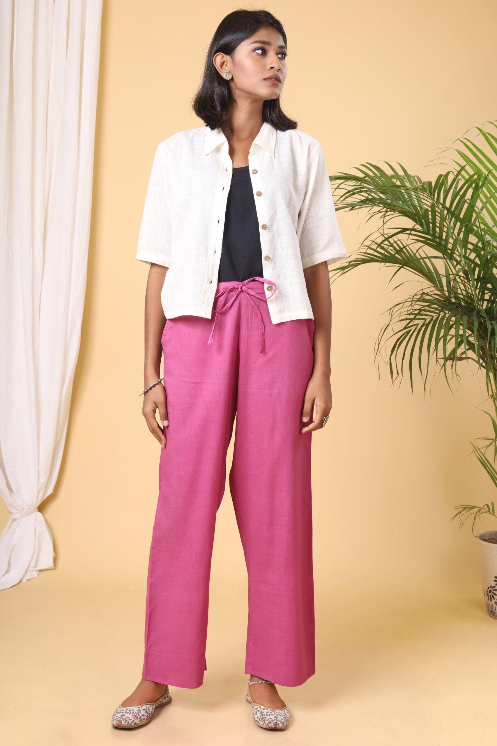 Mulberry Purple Cotton Casual pant