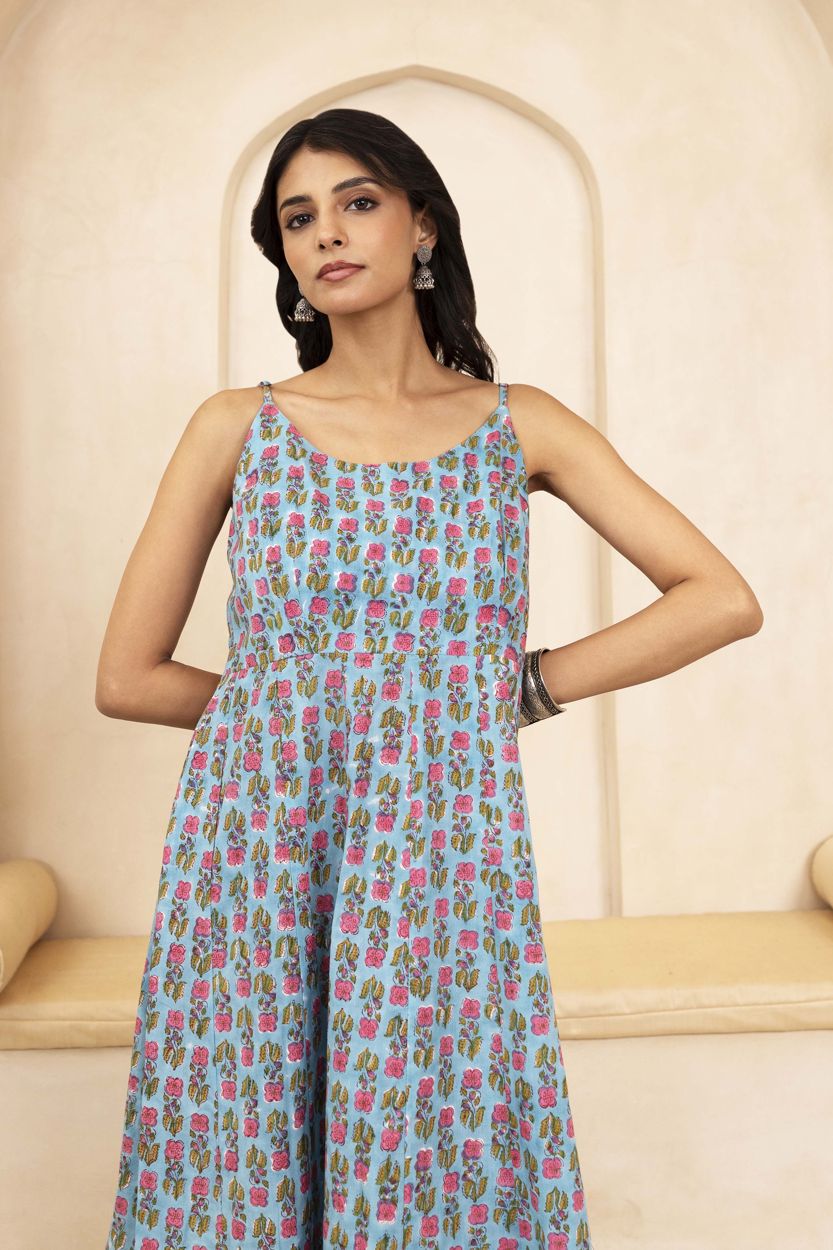 Blue Spaghetti Dress