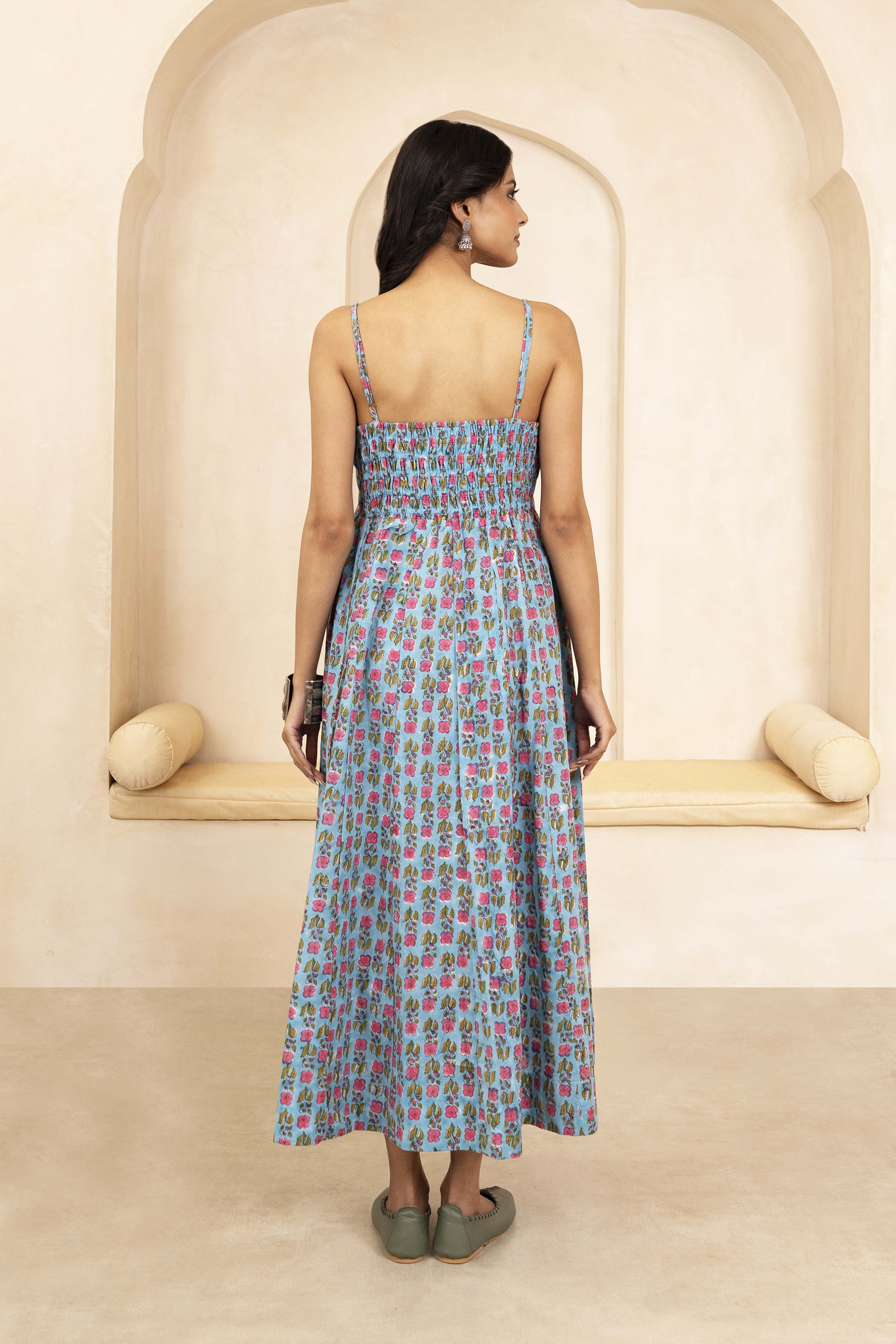 Blue Spaghetti Dress