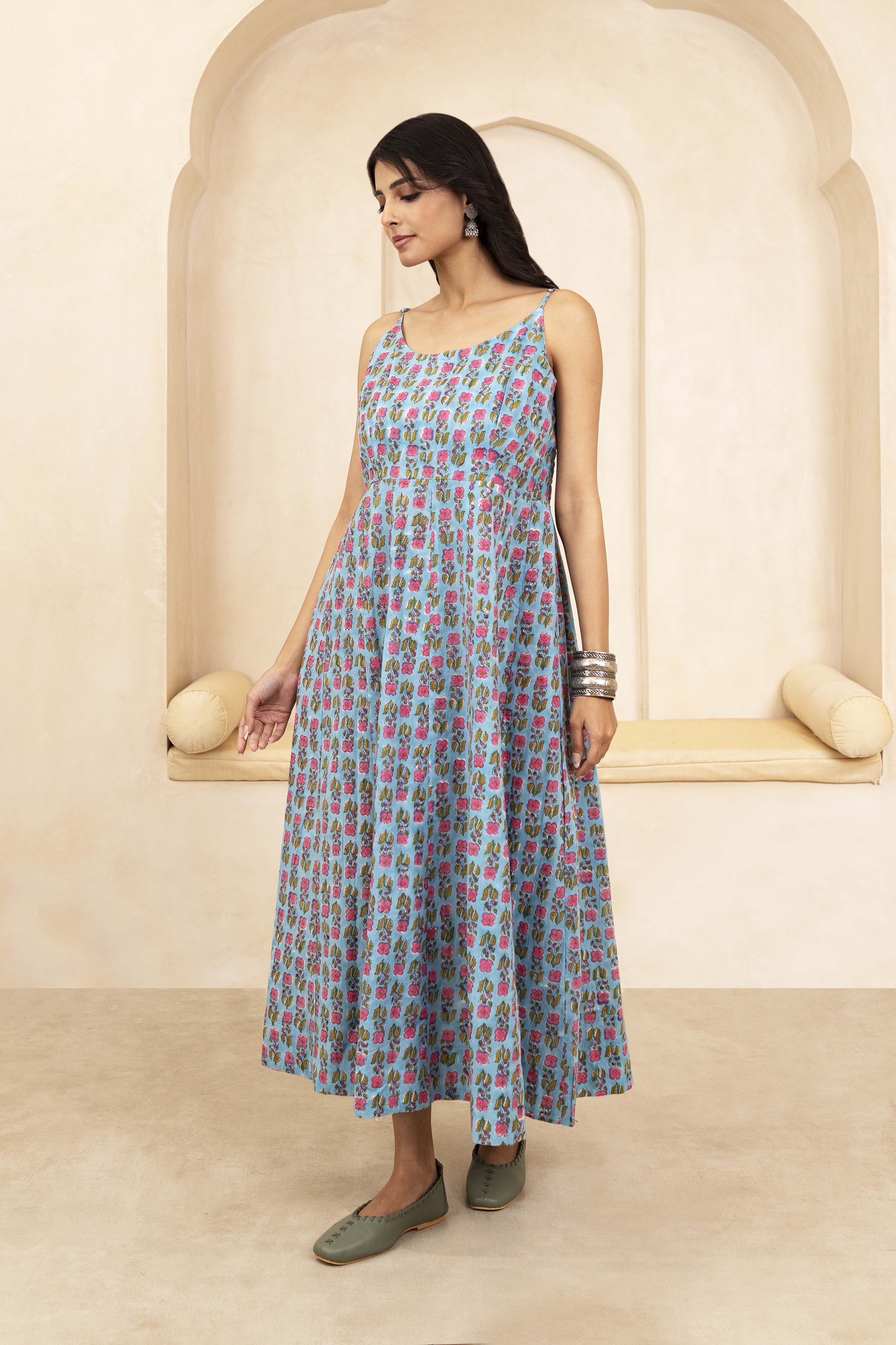 Blue Spaghetti Dress