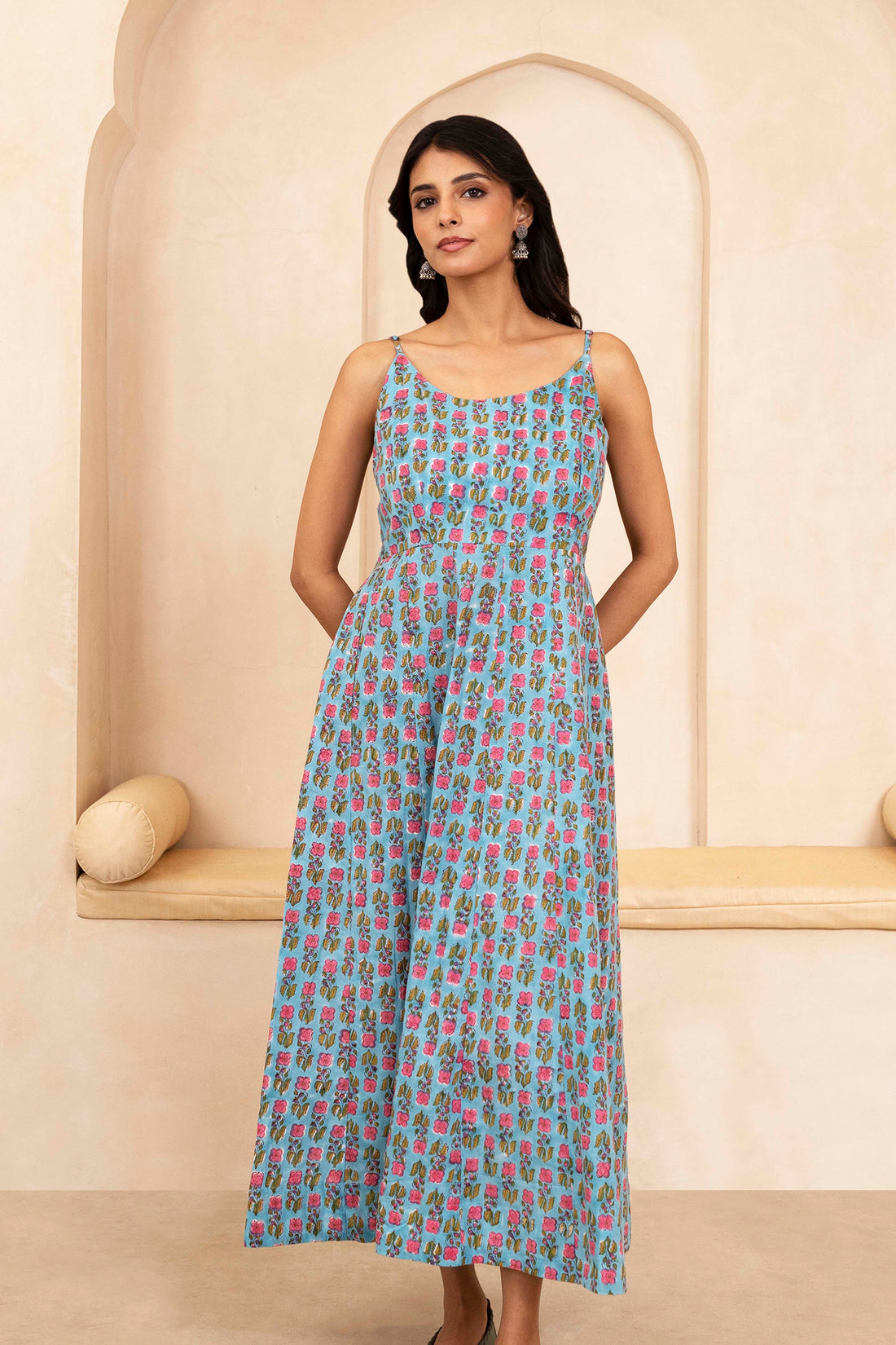Blue Spaghetti Dress