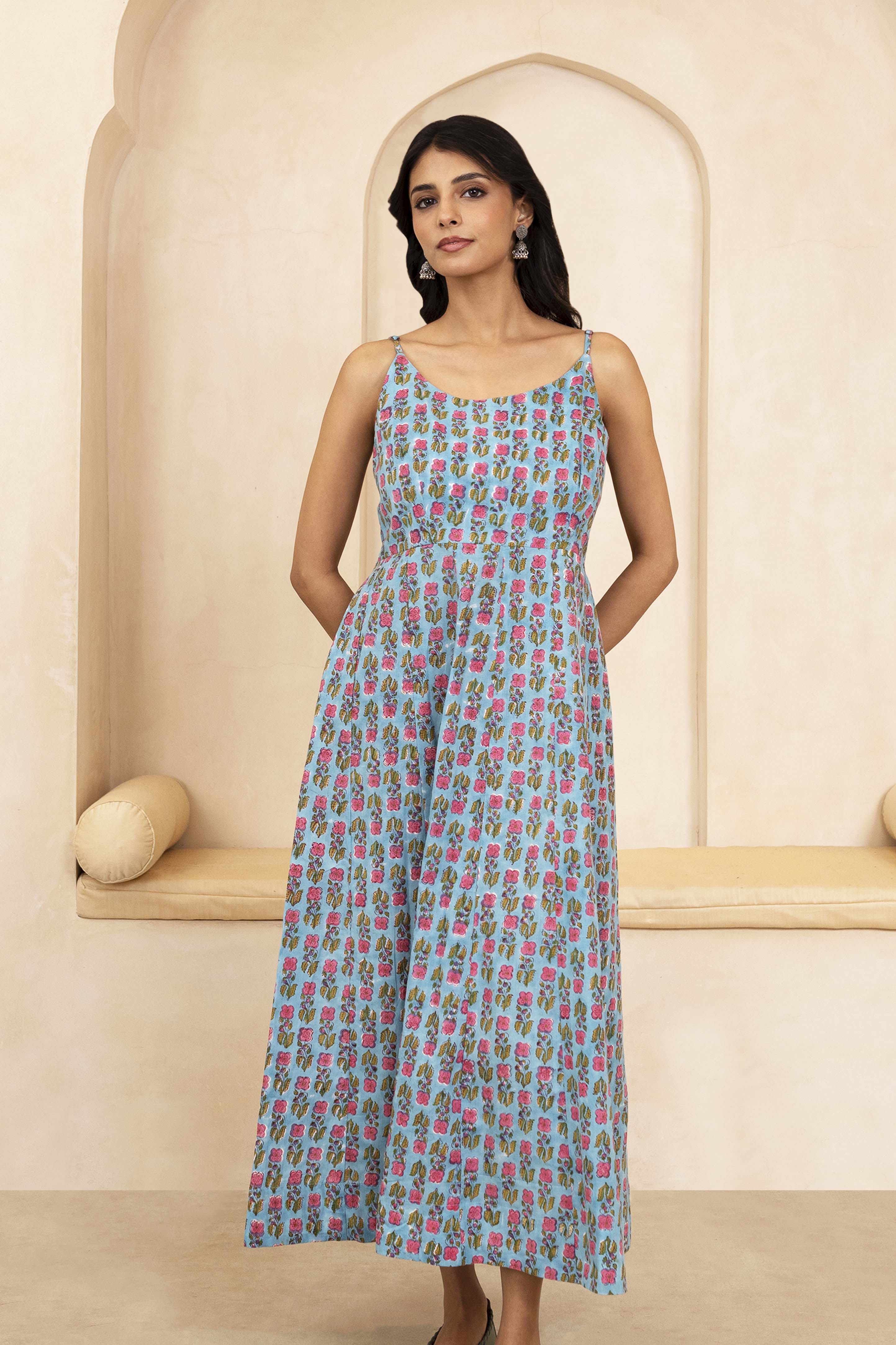 Blue Spaghetti Dress