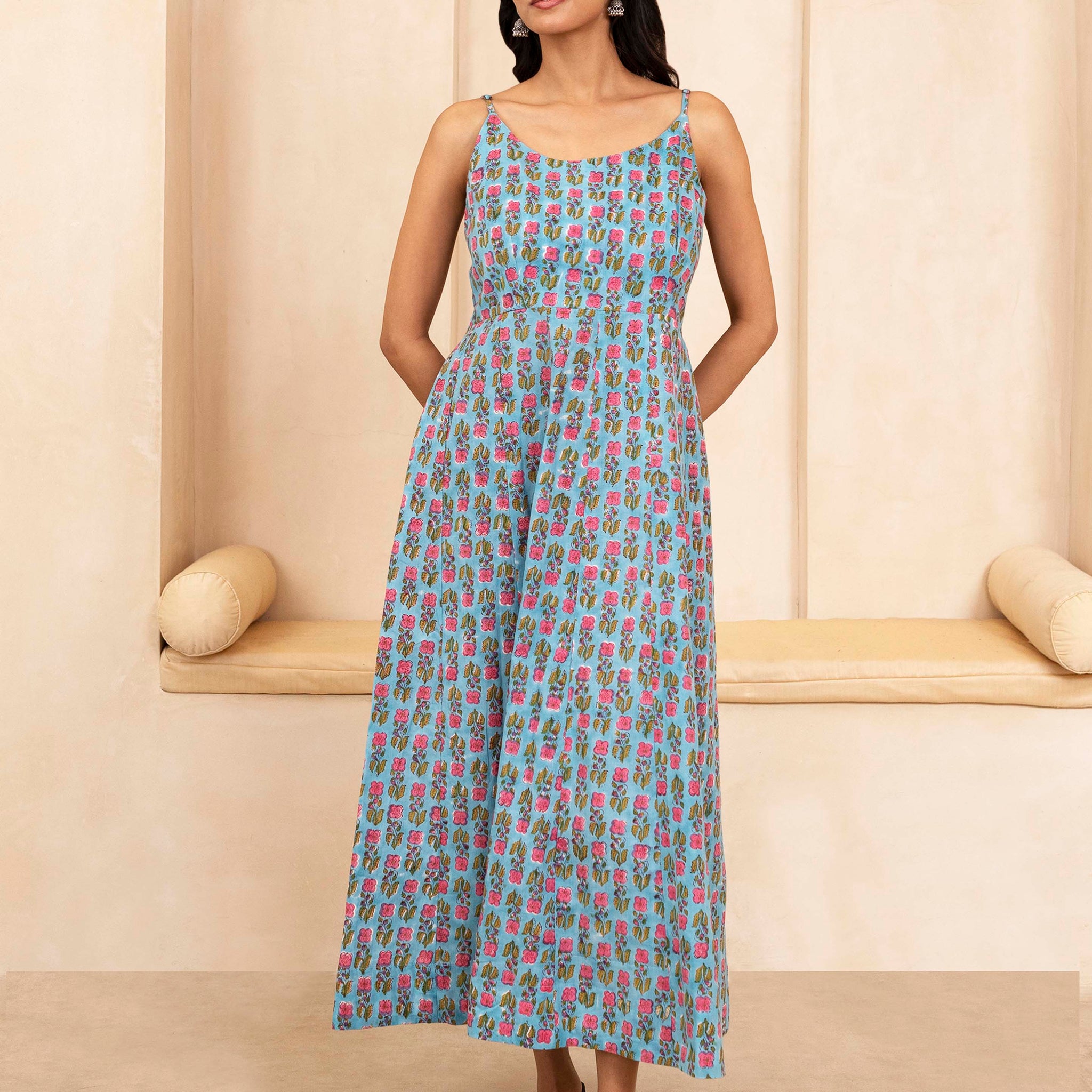 Blue Spaghetti Dress