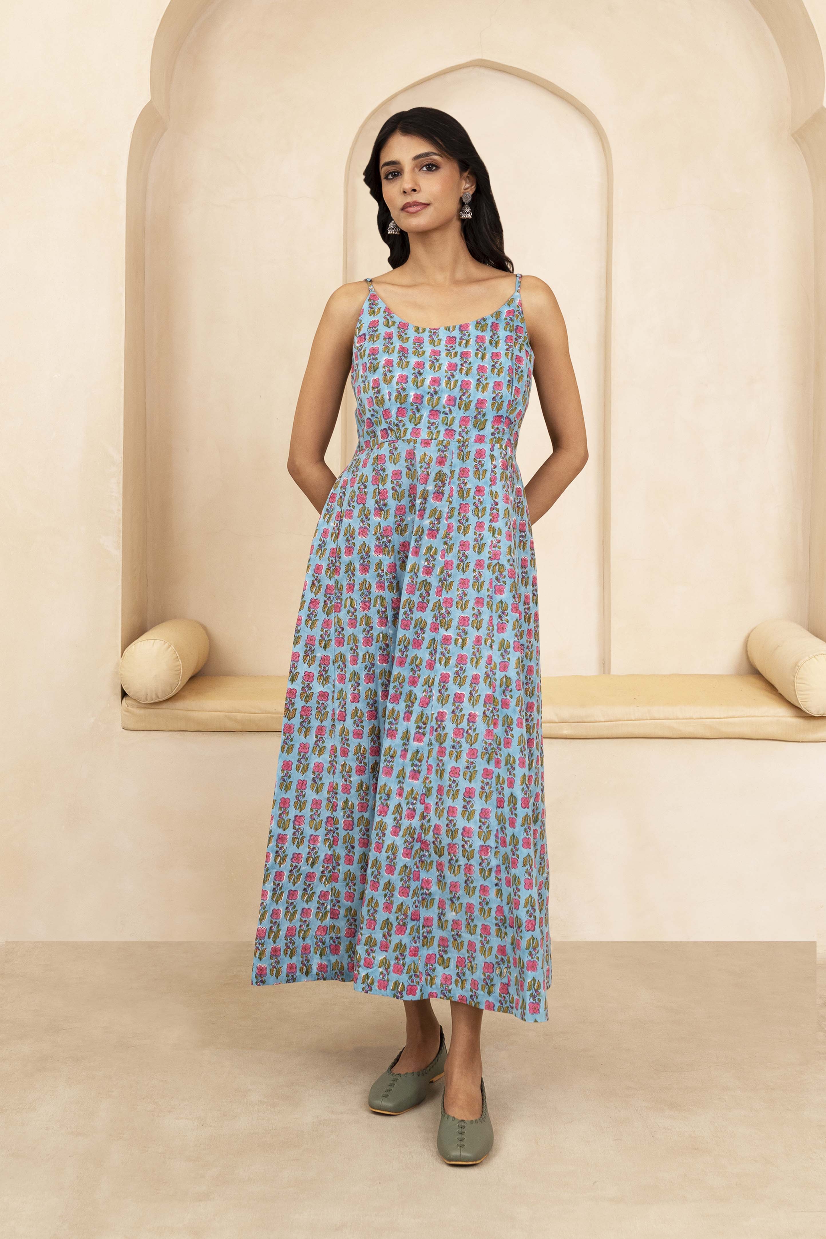 Blue Spaghetti Dress