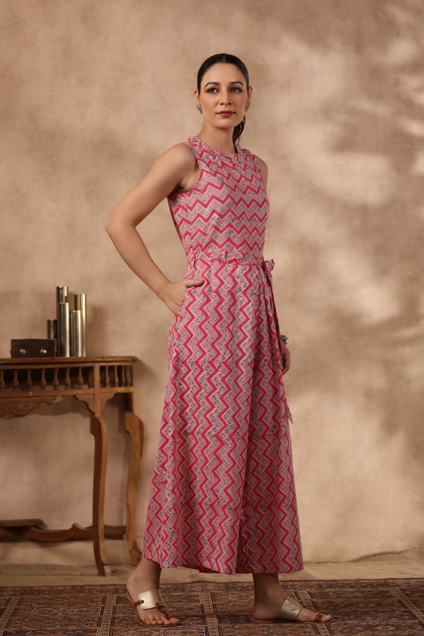 Shuddhi Pink Jumpsuit