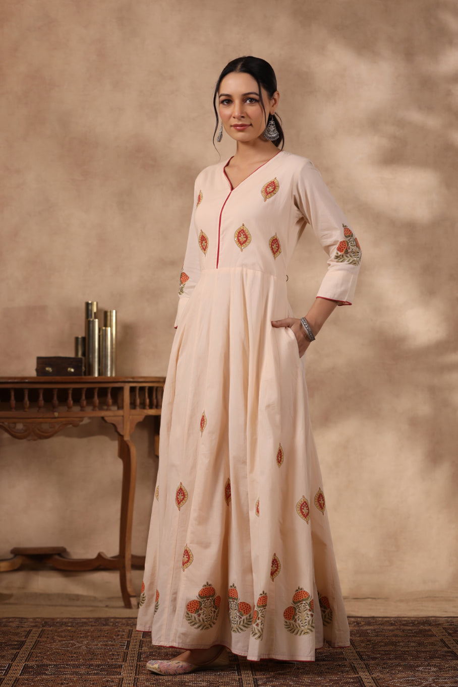 Shuddhi peach and orange long dress