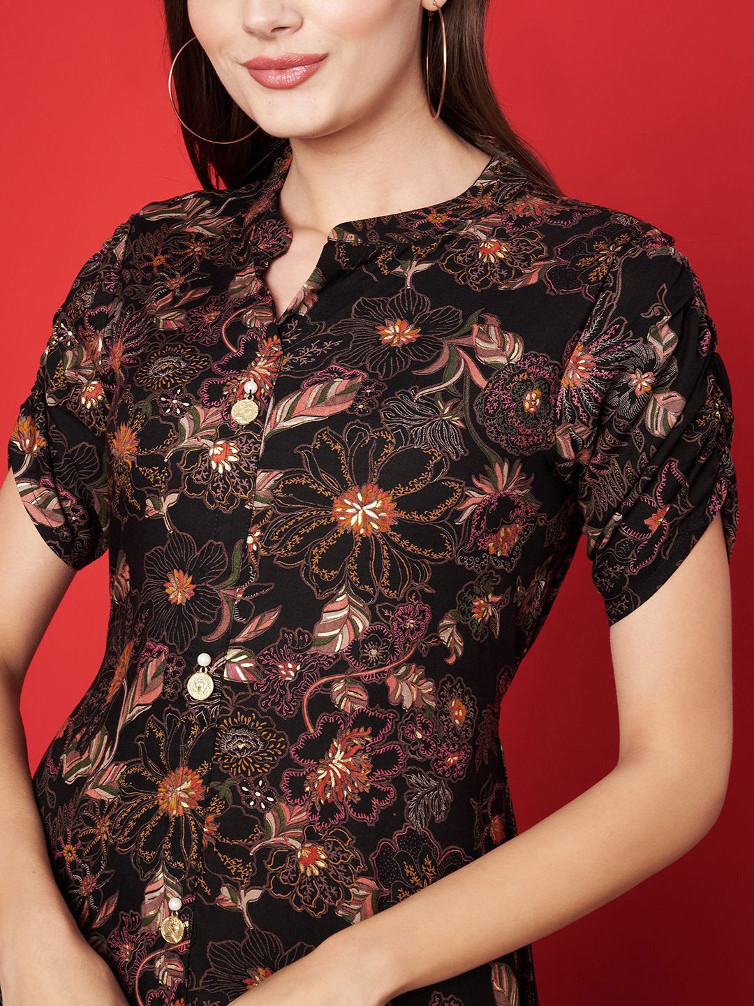 Label khoj  women printed Middy - A line dress