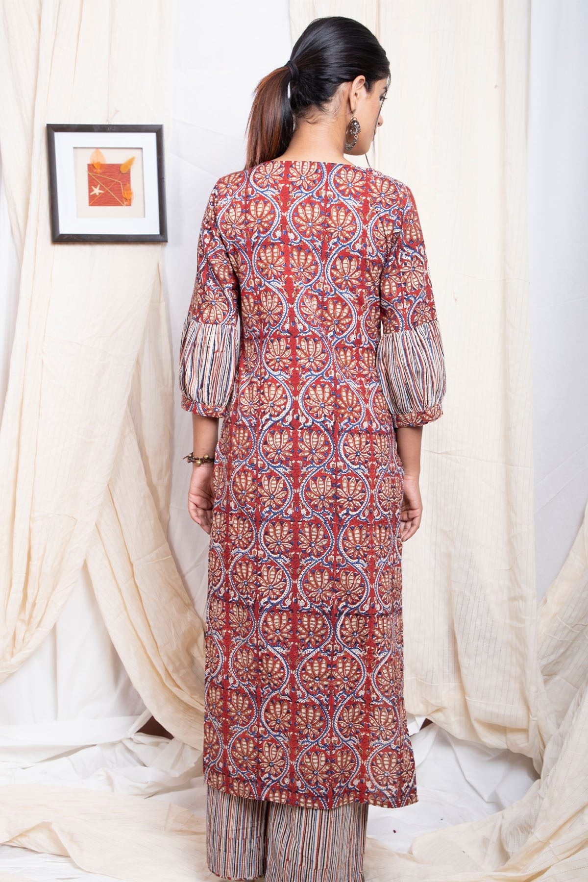 Shuddhi Handblock Kalamkari straight kurta