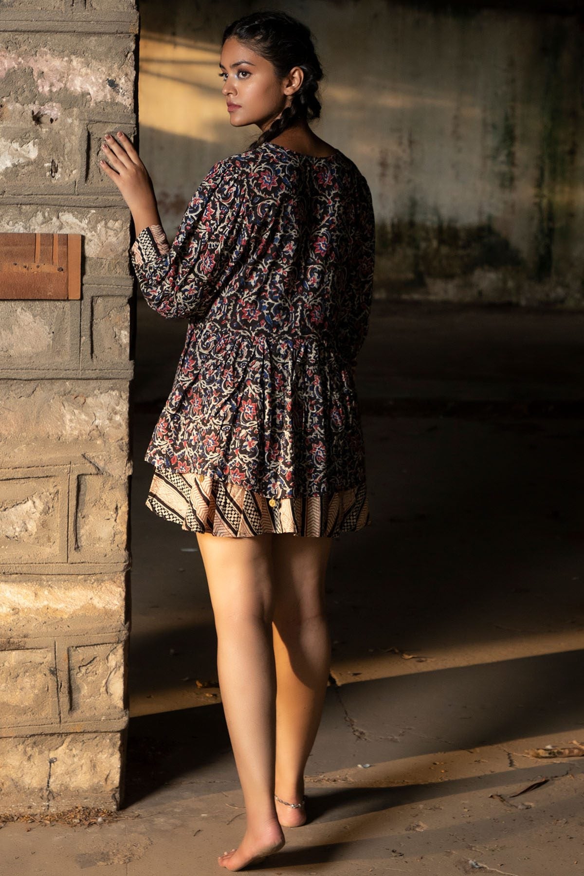 Shuddhi Kalamkari And Beige Top