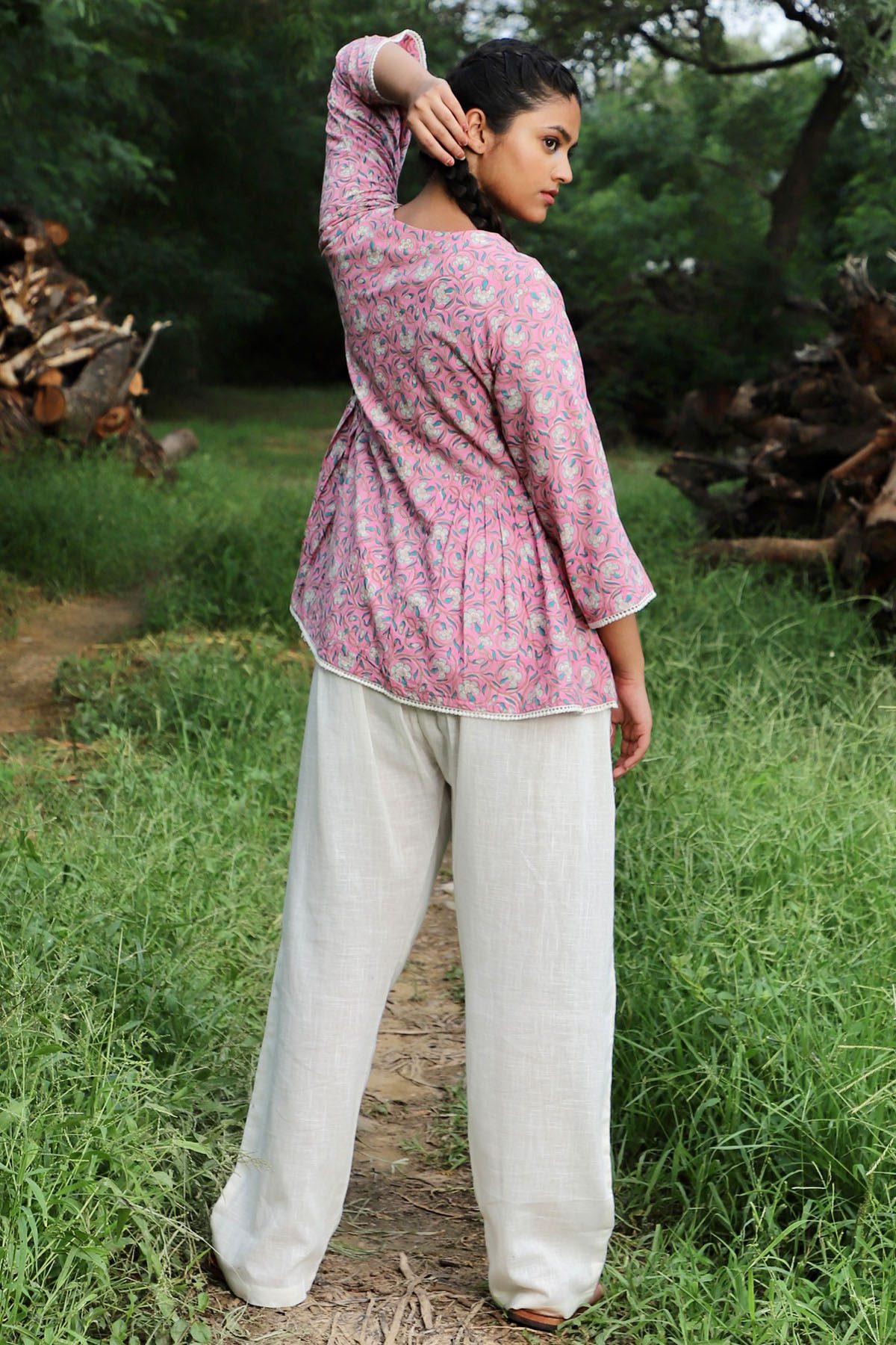 Shuddhi Pink And Violet Double Top